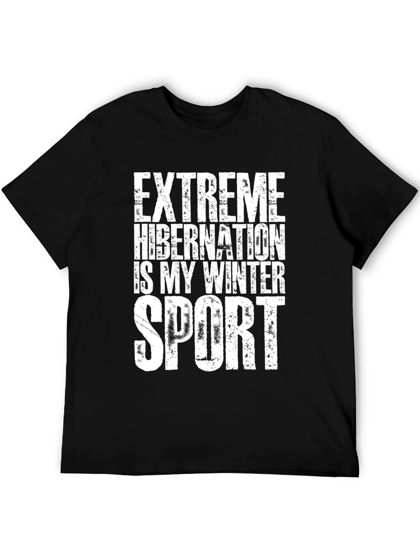 Black Extreme Hibernation Winter Sport Black T-Shirt view 5