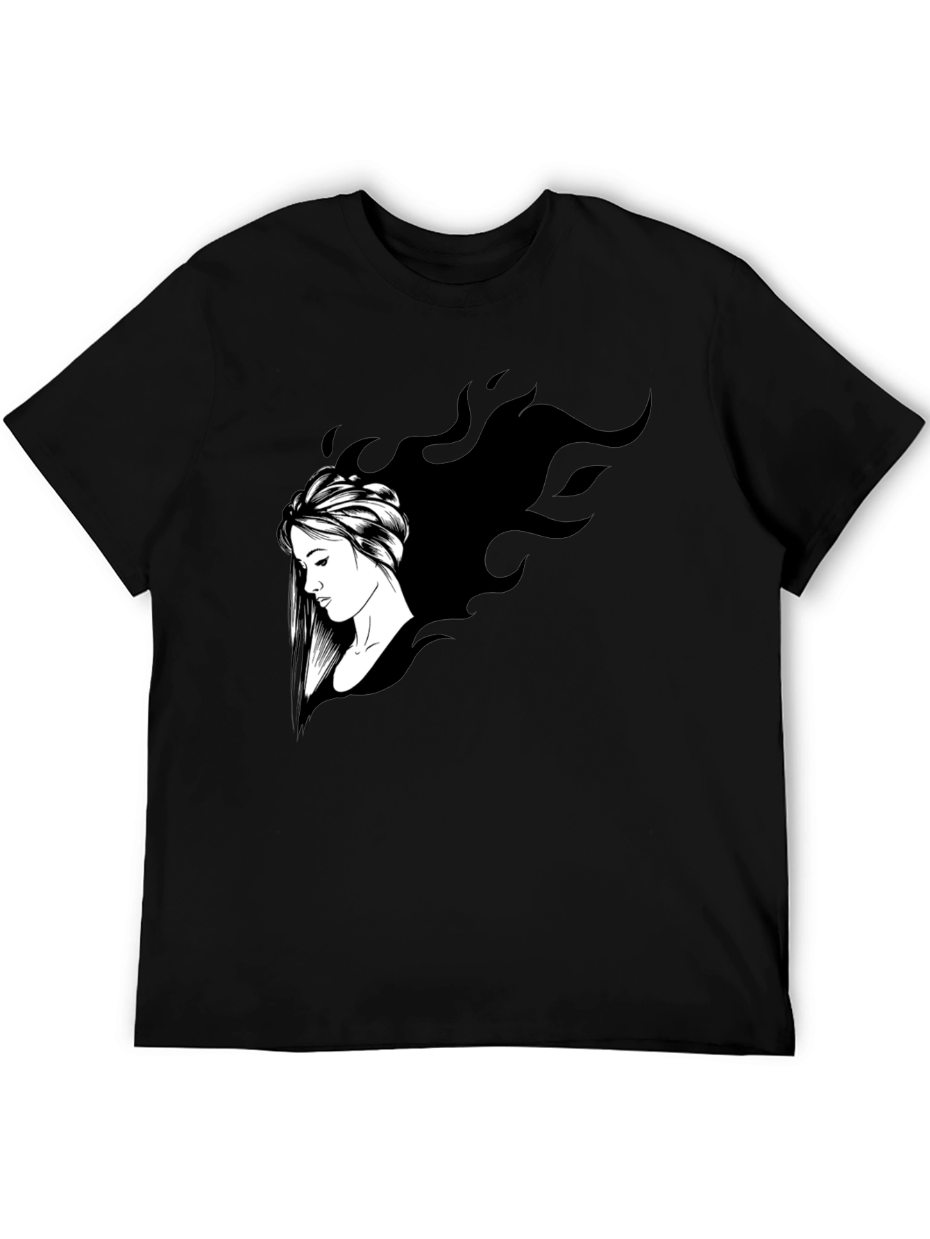 Black Stylish Black Graphic T-Shirt - Woman Design view 5