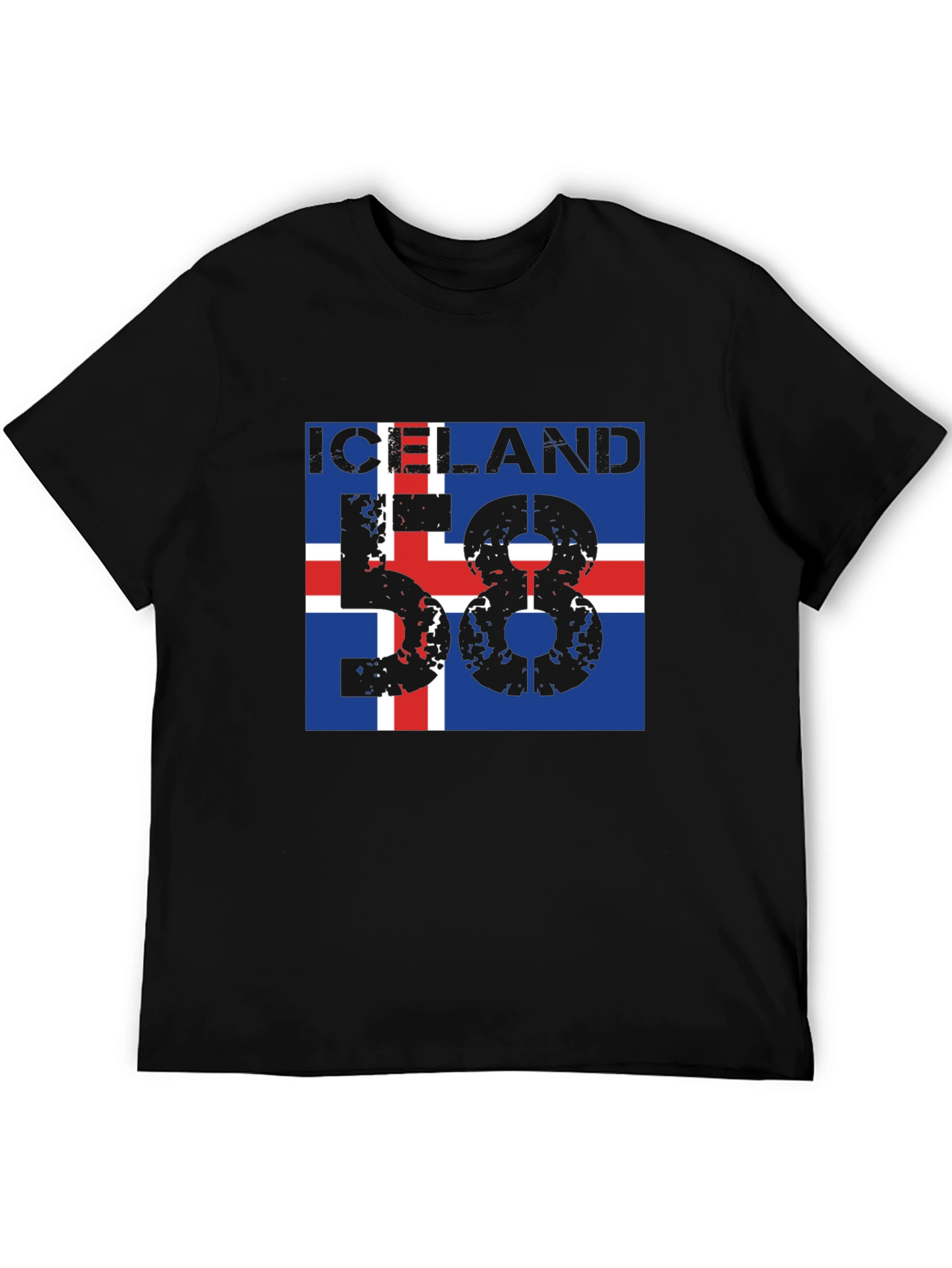 Iceland Flag Graphic T-Shirt - Black - 5