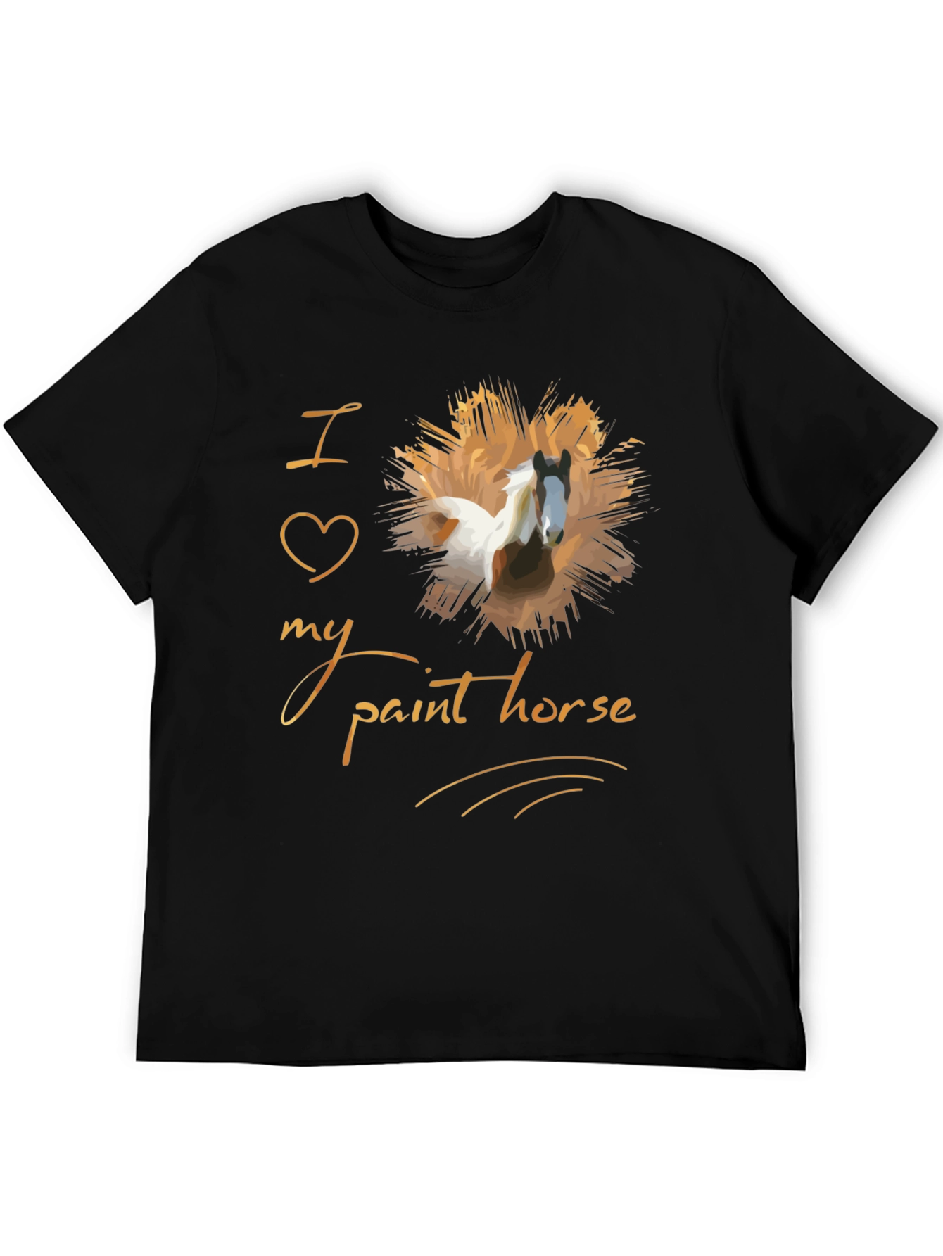 Black I Love My Paint Horse T-Shirt - Unisex Graphic Tee view 5
