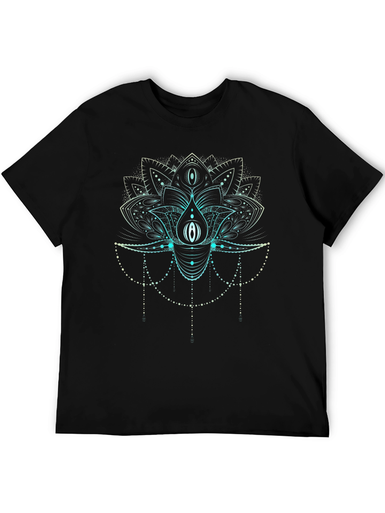 Black Mystic Lotus Graphic Tee - Black view 5