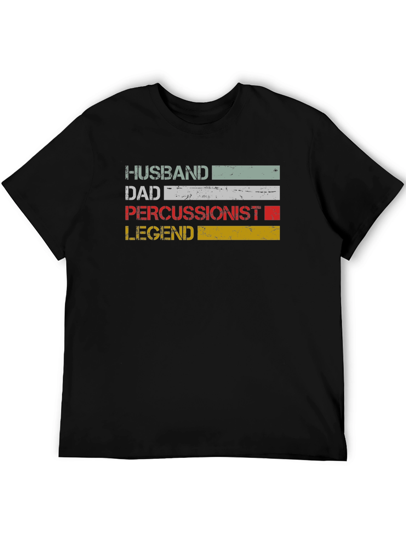 Black Husband Dad Percussionist Legend T-Shirt view 5