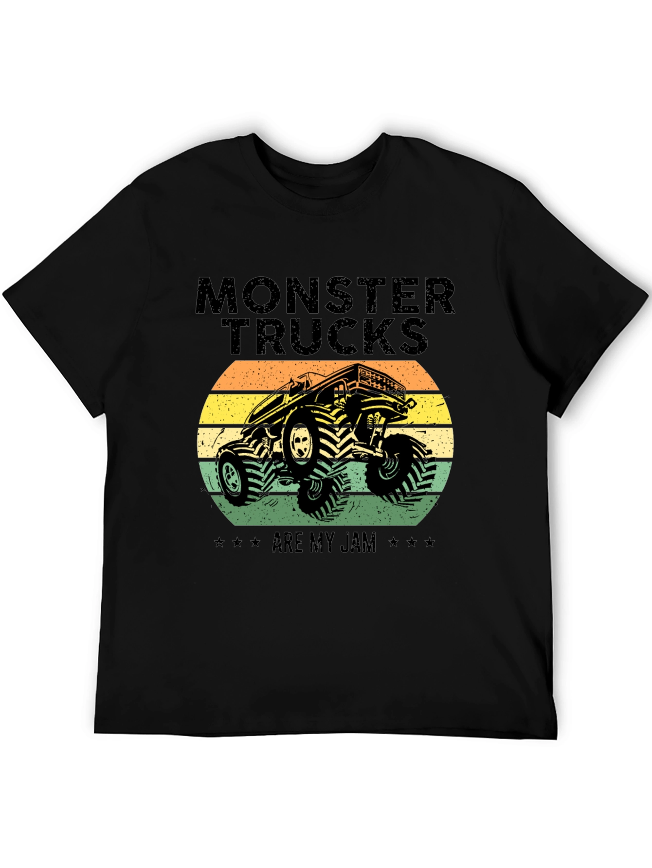 Black Monster Trucks Are My Jam T-Shirt view 5