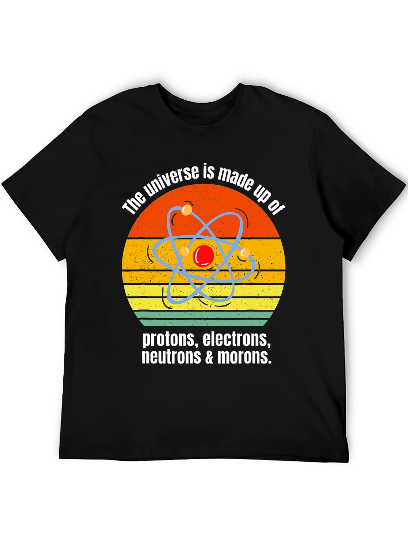 Black Funny Science T-Shirt - Universe Morons view 5