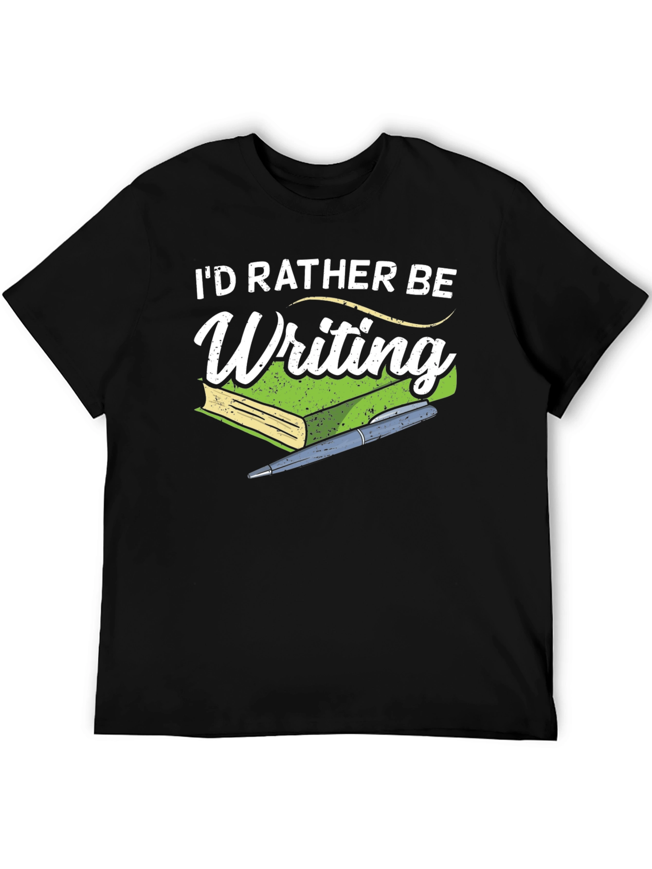 Black I'd Rather Be Writing T-Shirt - Book Lover Tee view 5