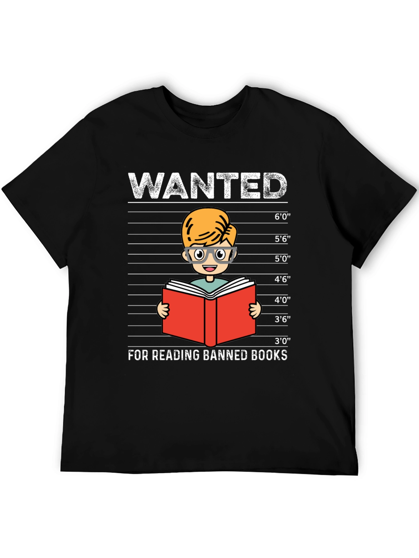 Black Wanted For Reading Banned Books T-Shirt view 5