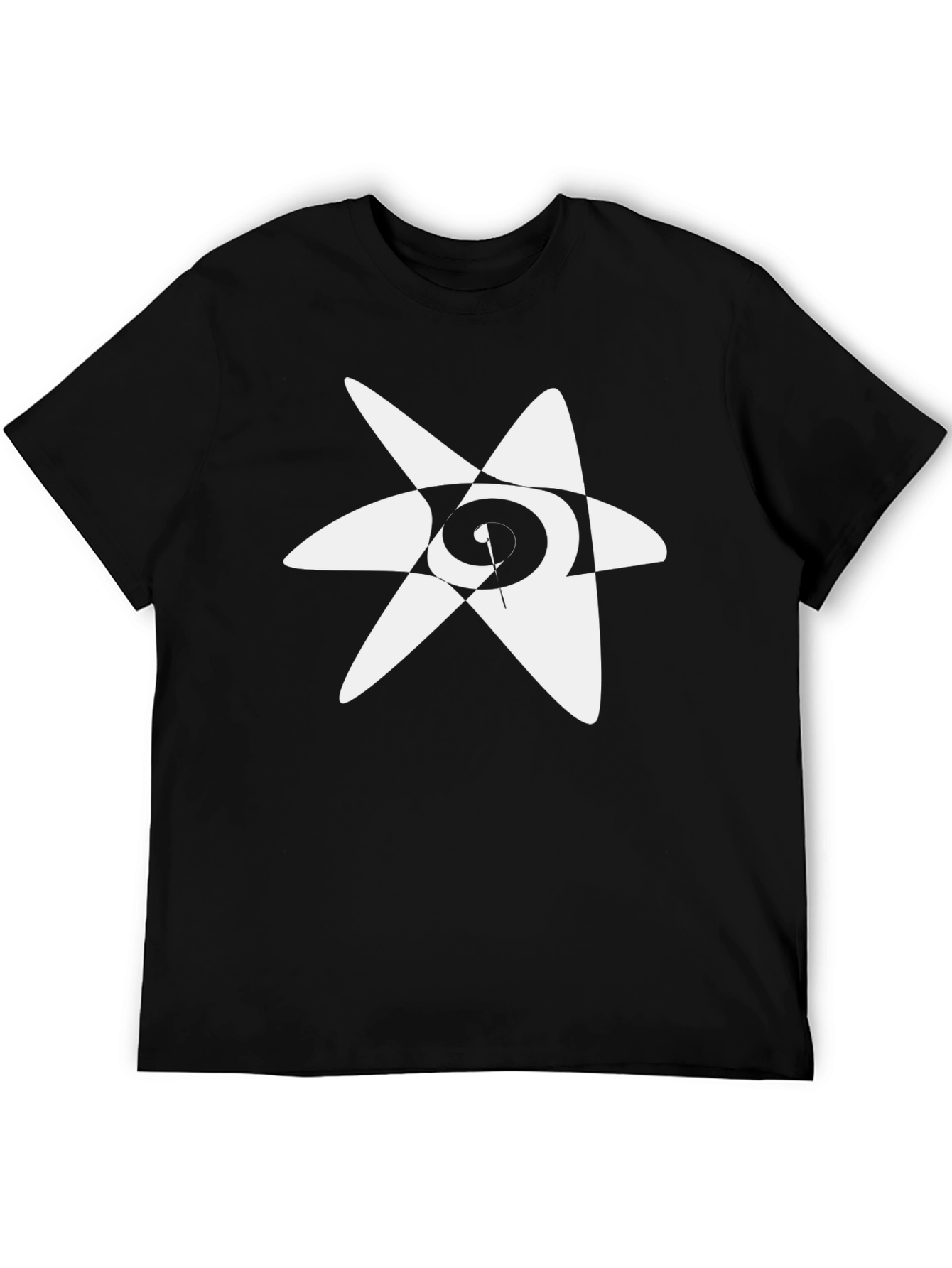 Black Abstract Star Graphic Black T-Shirt view 5