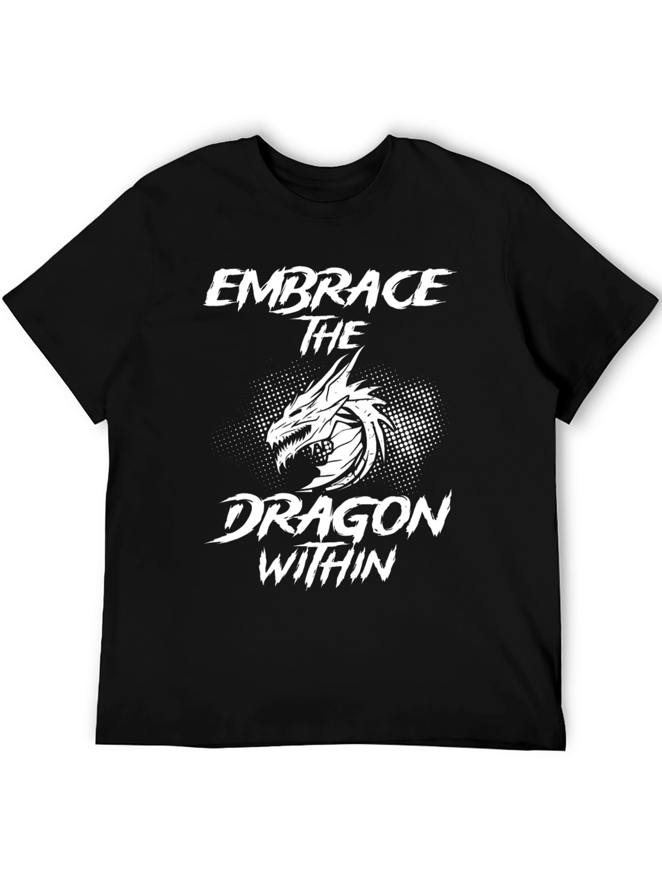 Black Embrace the Dragon Within T-Shirt - Black Graphic Tee view 5