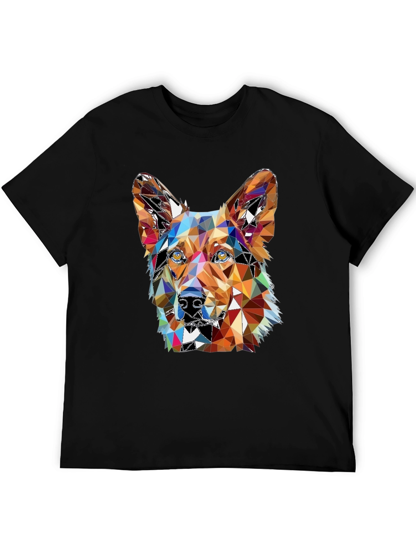 Black Geometric Dog T-Shirt - Artistic Graphic Tee view 5