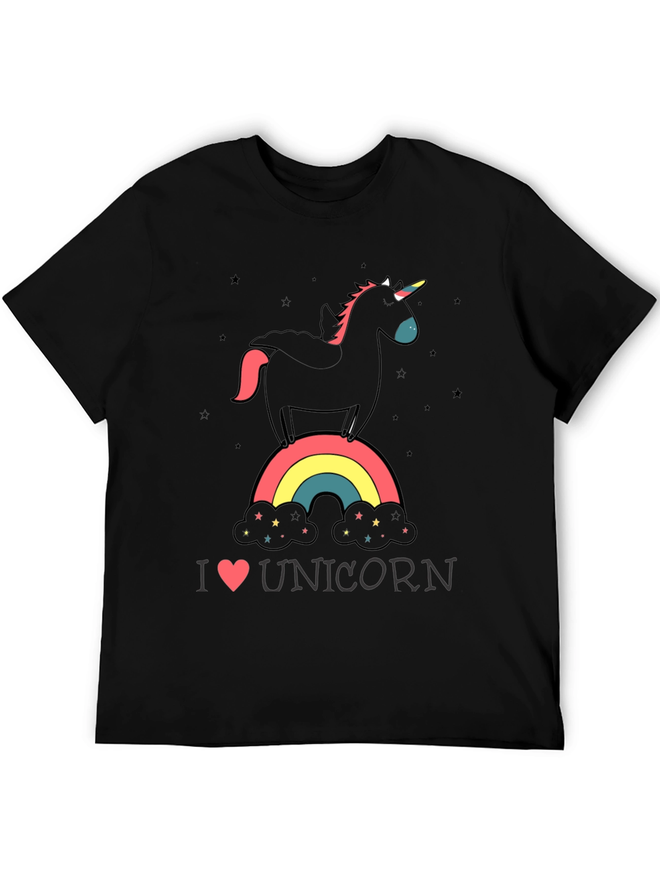 Black I Heart Unicorn T-Shirt view 5