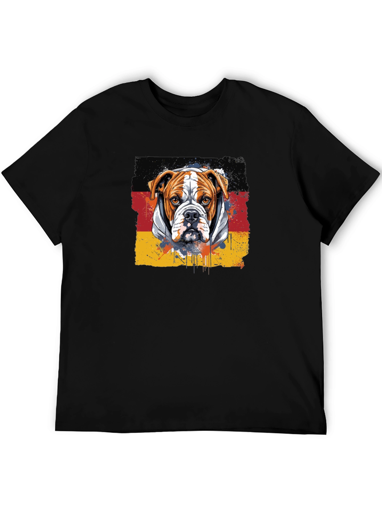 Black Bulldog Germany Flag Graphic T-Shirt view 5