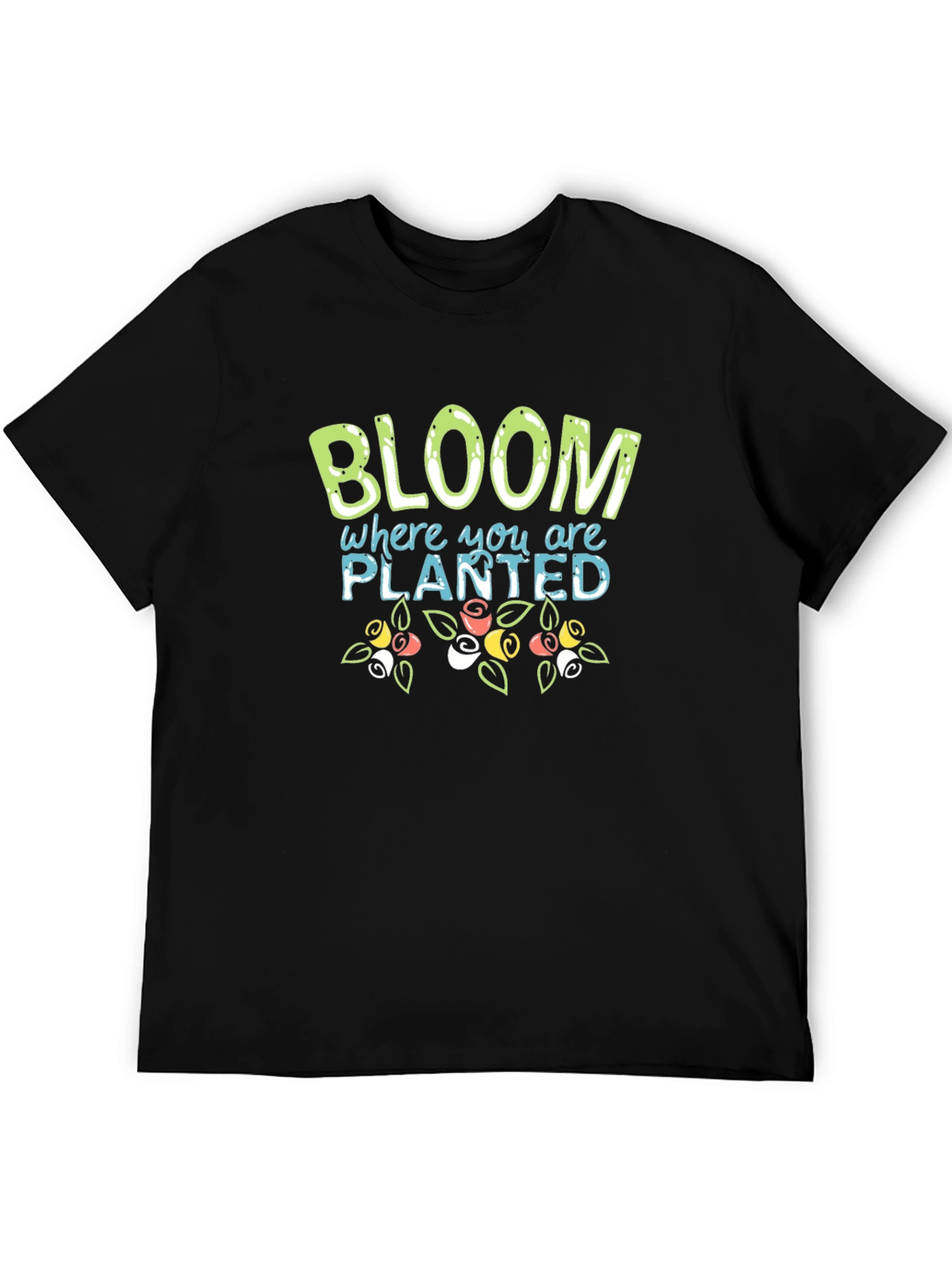 Black Bloom Where You Are Planted T-Shirt view 5
