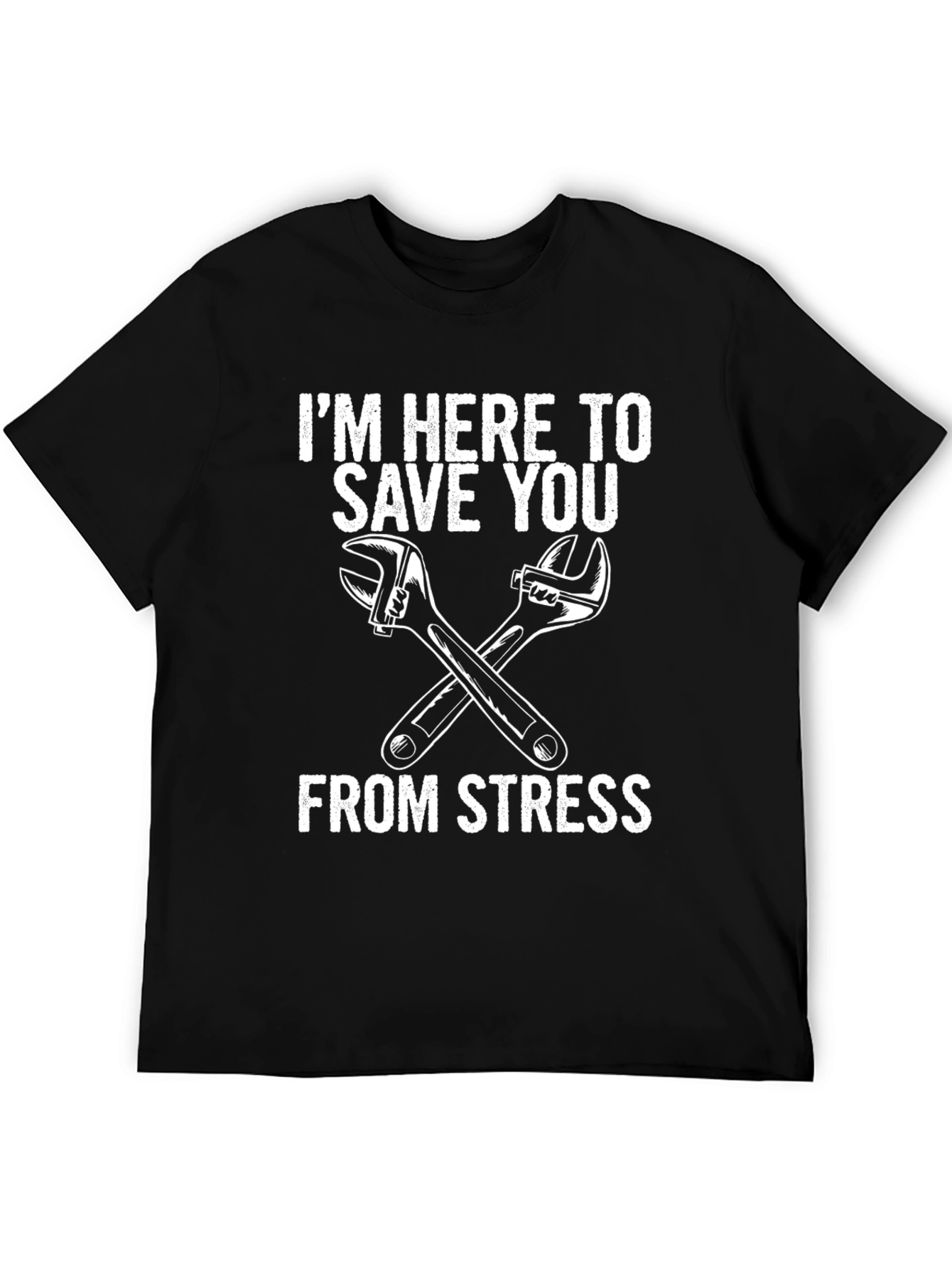 Black Save You From Stress Wrench Graphic Tee view 5