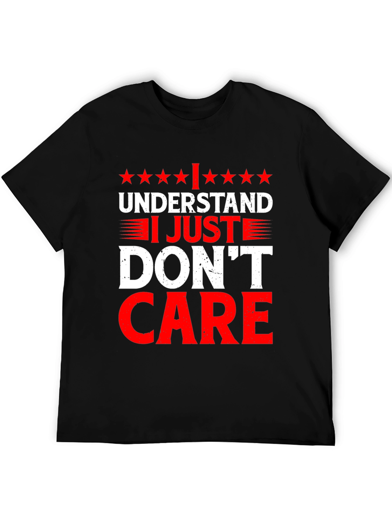 Black Funny I Understand I Just Don't Care Graphic T-Shirt view 5