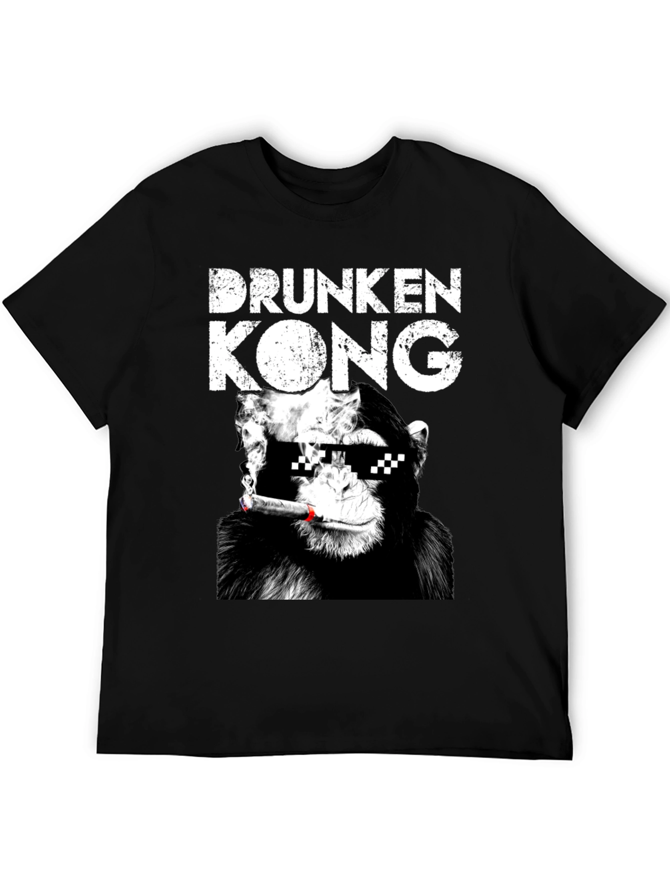 Black Drunken Kong Graphic Tee - Funny Monkey T-Shirt view 5
