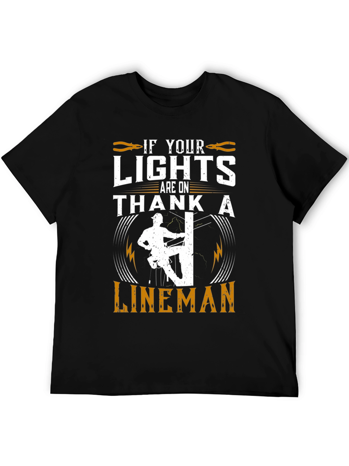 Black Lineman Tribute Graphic Tee - Electrical Worker Pride view 5