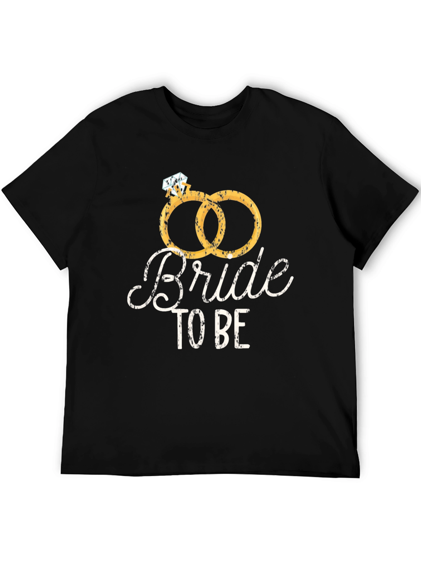 Black Bride To Be T-Shirt - Wedding Rings Design view 5
