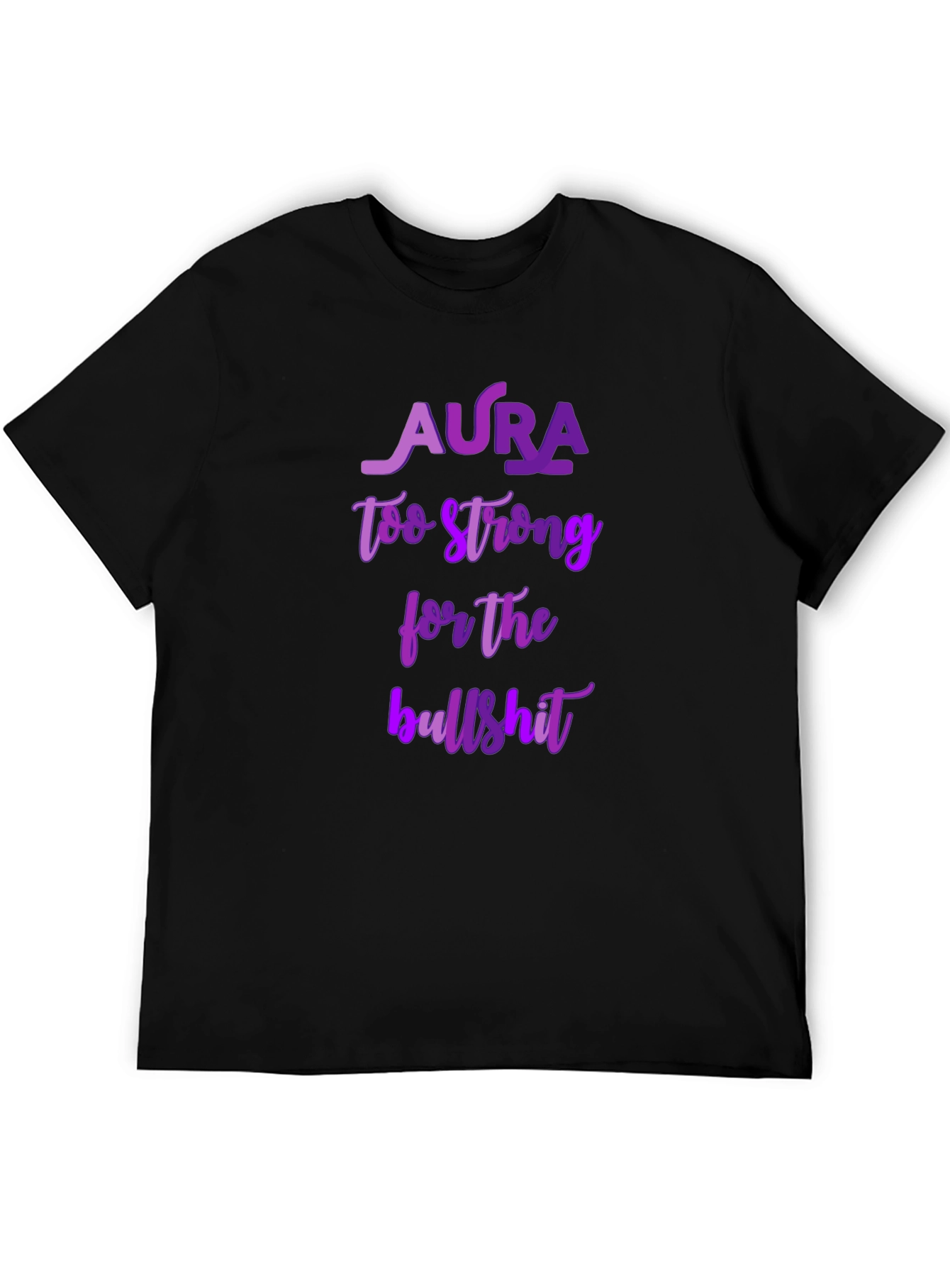 Black Aura Too Strong Graphic T-Shirt - Black view 5