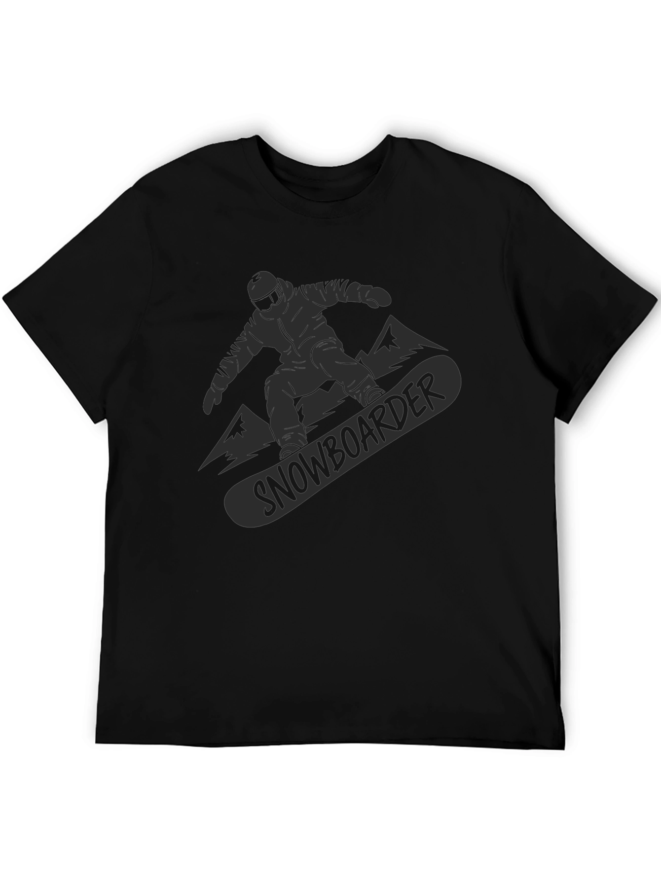 Black Snowboarder Graphic Tee - Black Cotton Comfort view 5