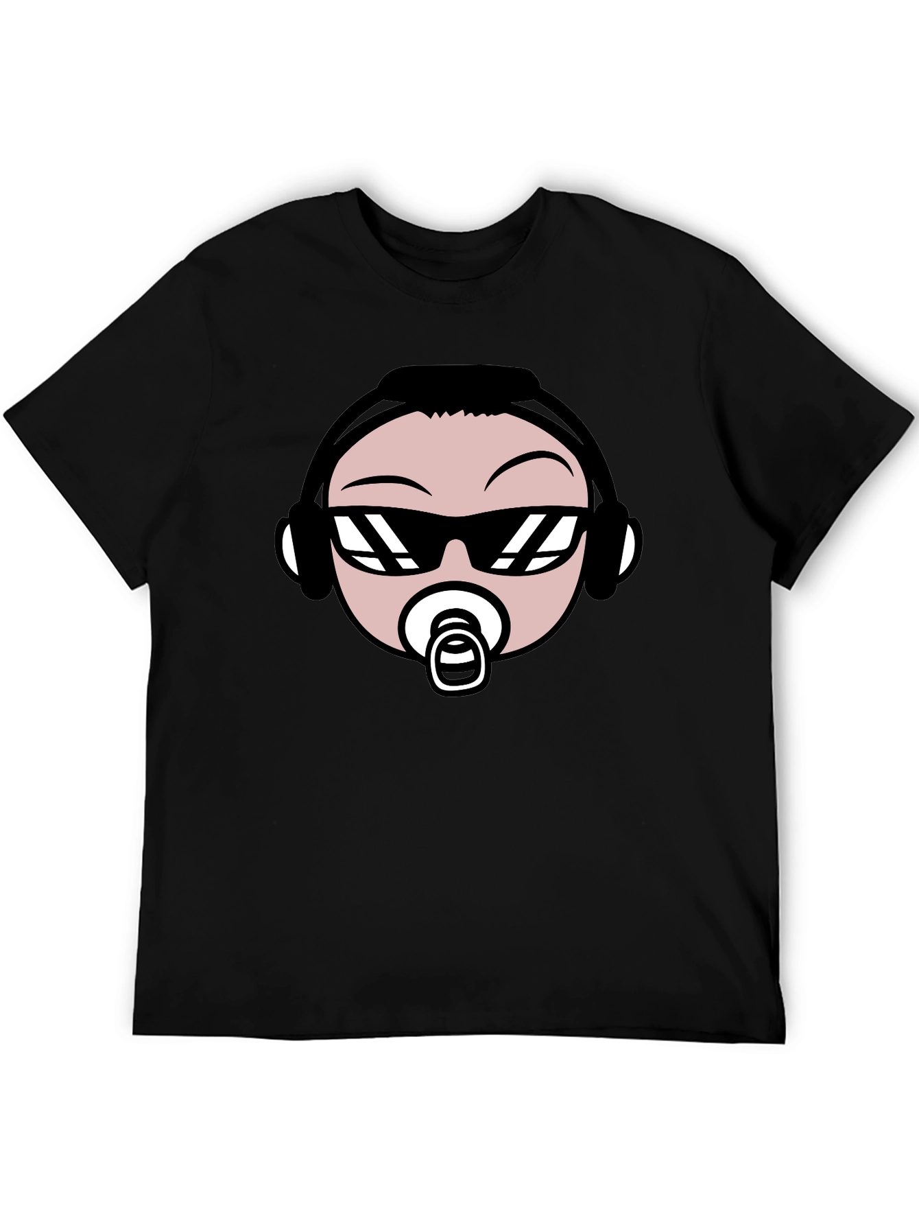 Black Cool Baby DJ T-Shirt - Black Cotton Graphic Tee view 5