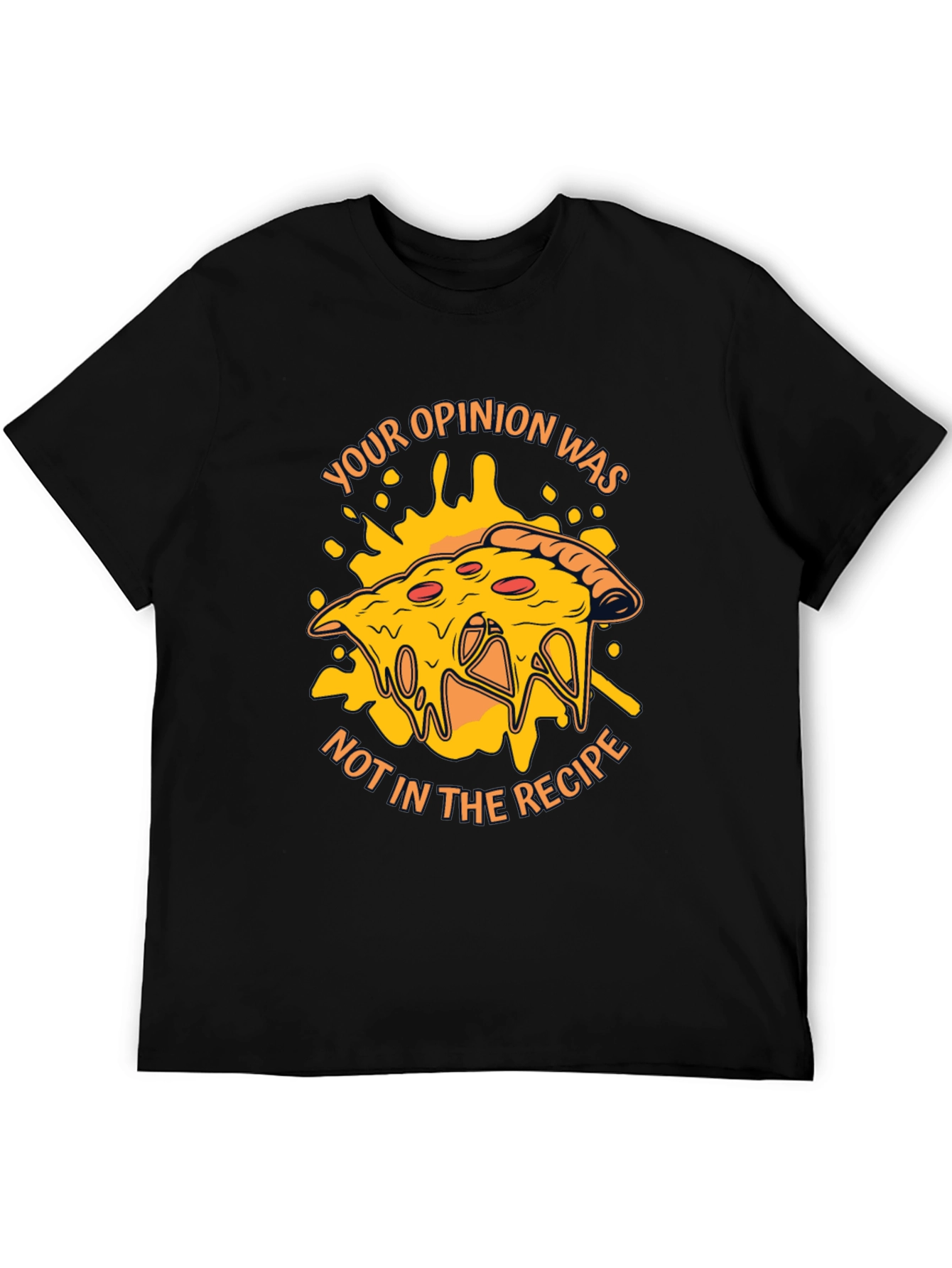 Black Pizza Opinion T-Shirt - Humorous Graphic Tee view 5