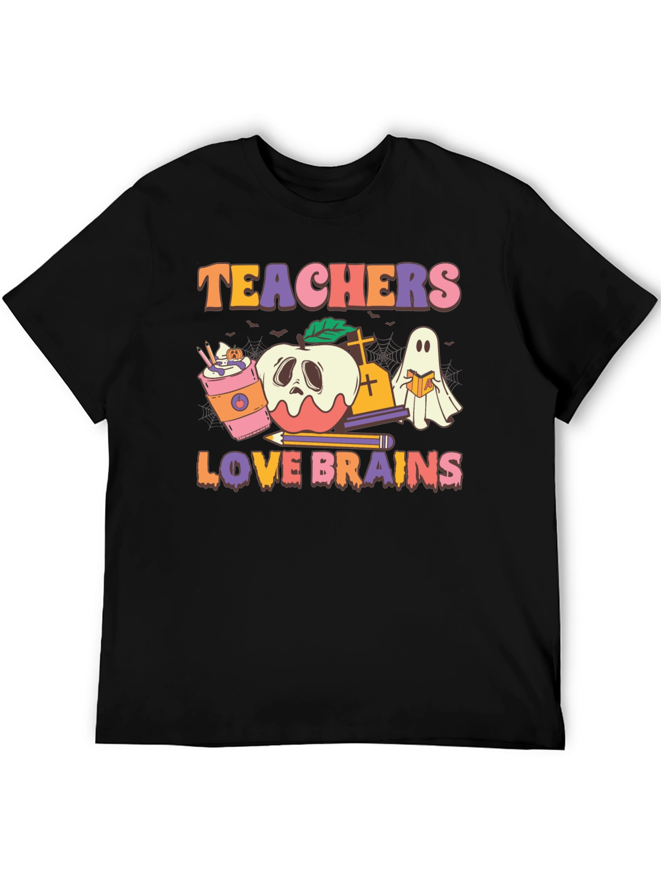 Black Teachers Love Brains Halloween Graphic Tee view 5