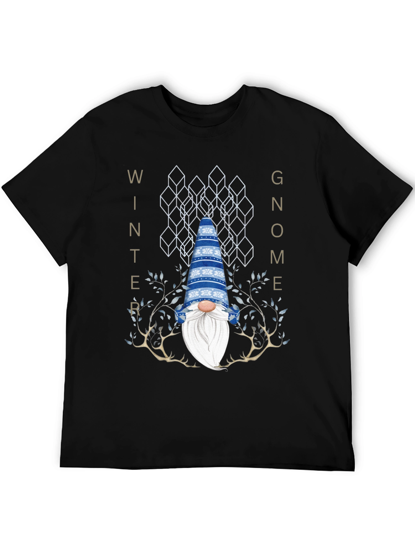 Black Winter Gnome Graphic Tee - Black Crew Neck view 5