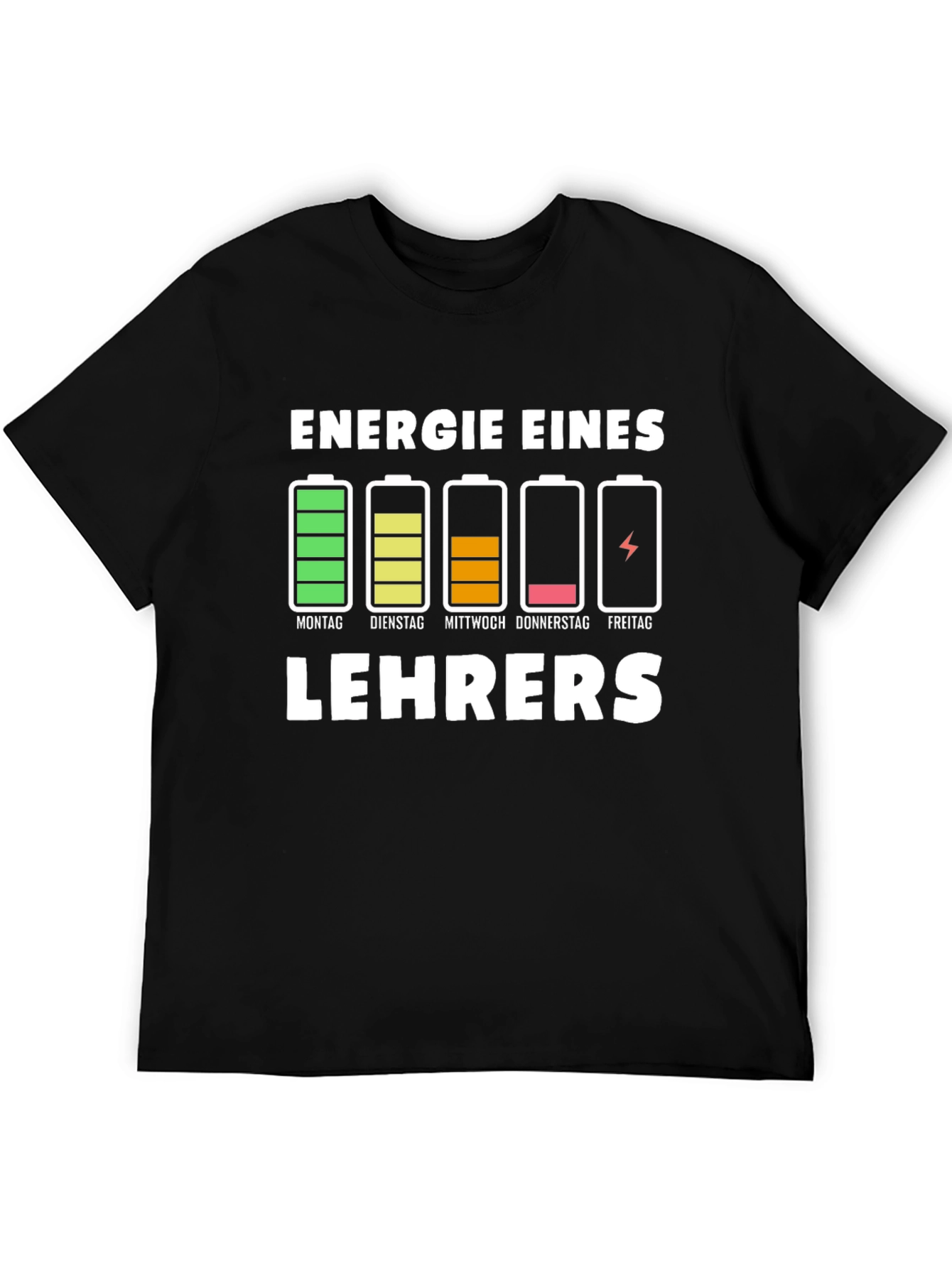 Black Teacher Energy Level T-Shirt view 5