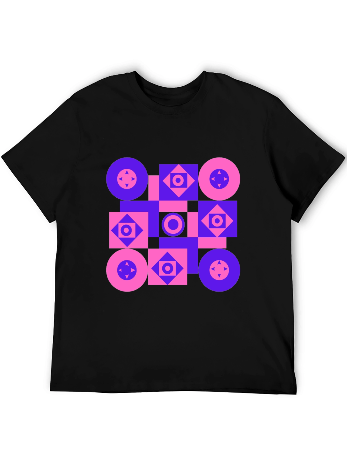 Black Geometric Pattern T-Shirt - Modern Design Tee view 5