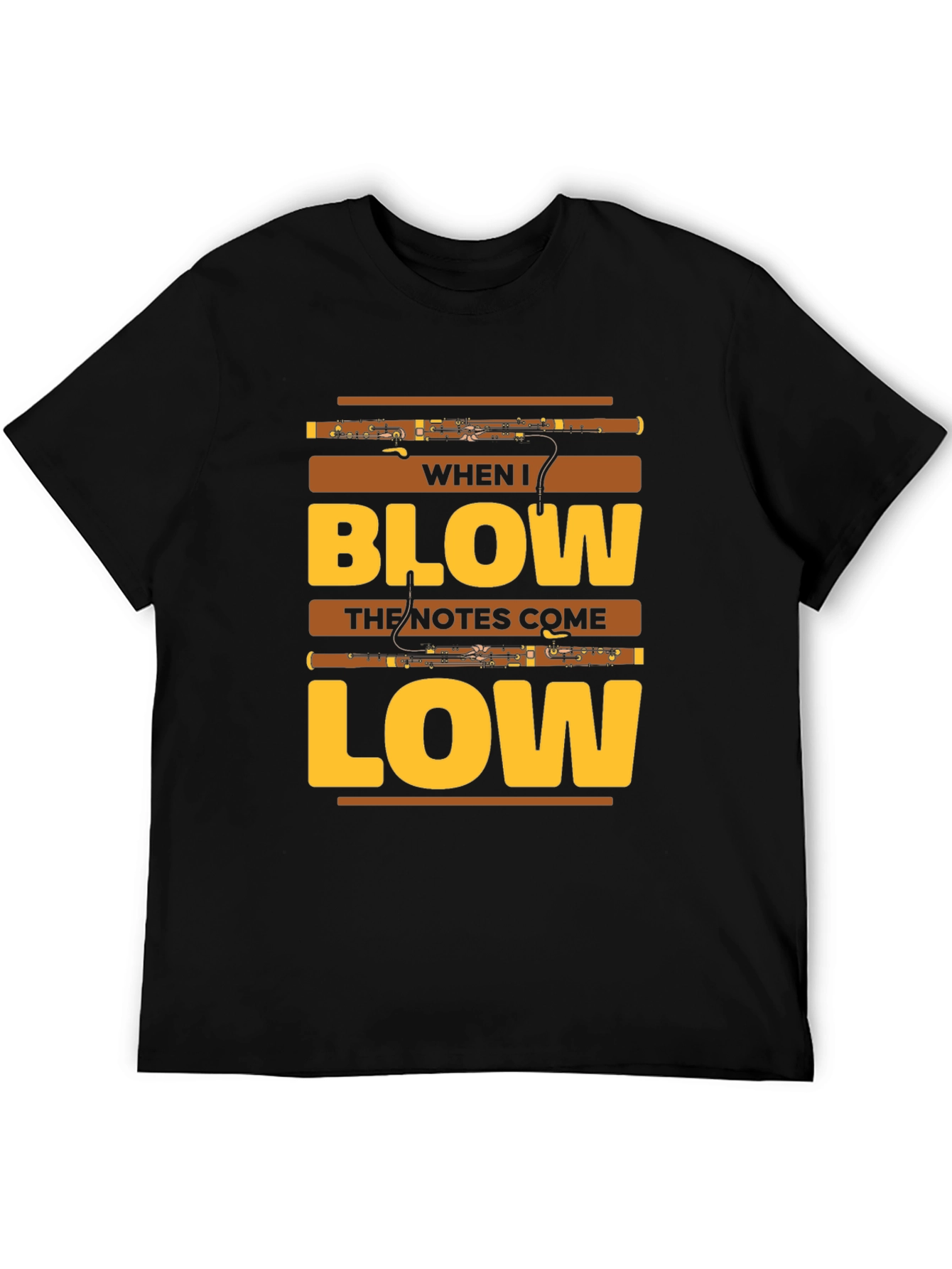 Black When I Blow Bassoon T-Shirt view 5