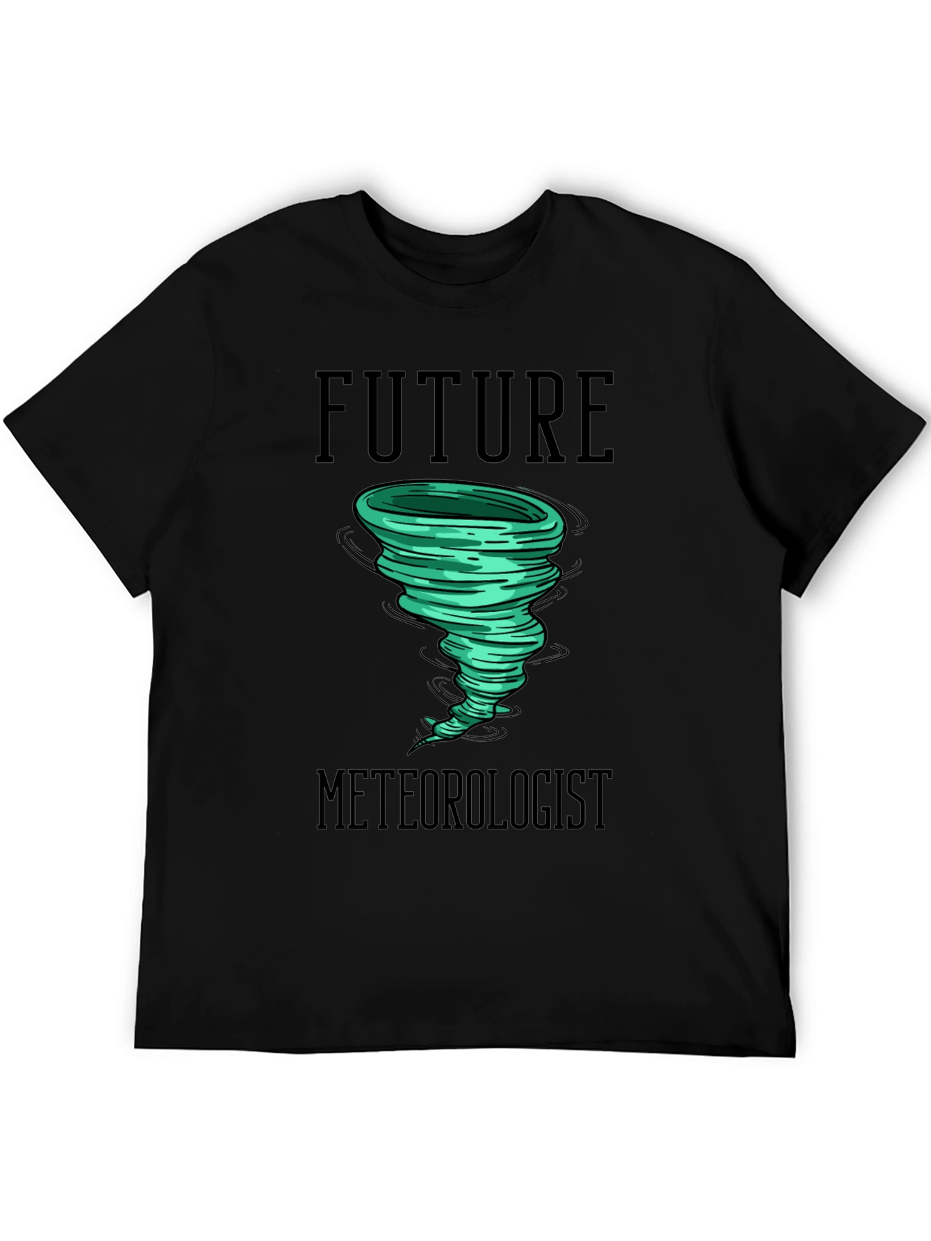 Black Future Meteorologist Tornado Graphic T-Shirt view 5