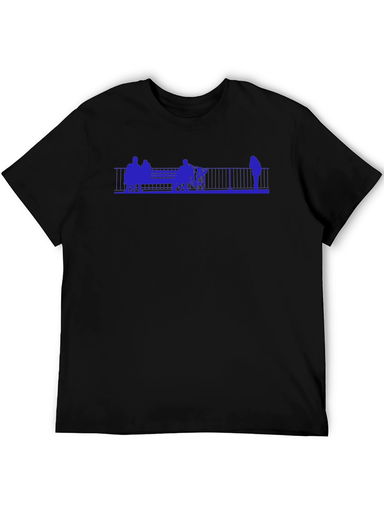 Black Blue Silhouette Graphic Black T-Shirt view 5