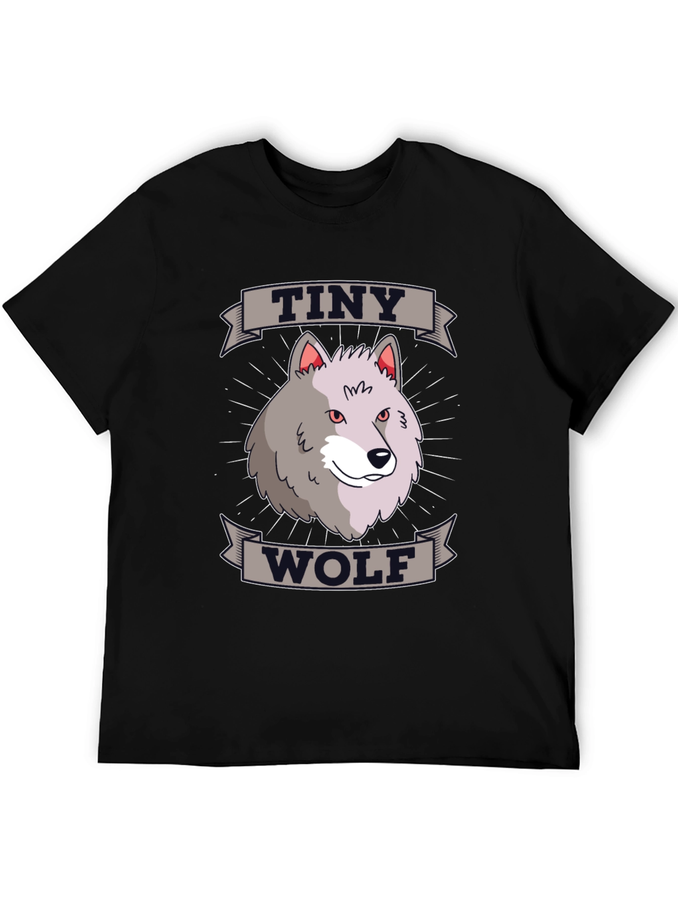 Black Tiny Wolf Graphic T-Shirt - Black Cotton Blend Tee view 5