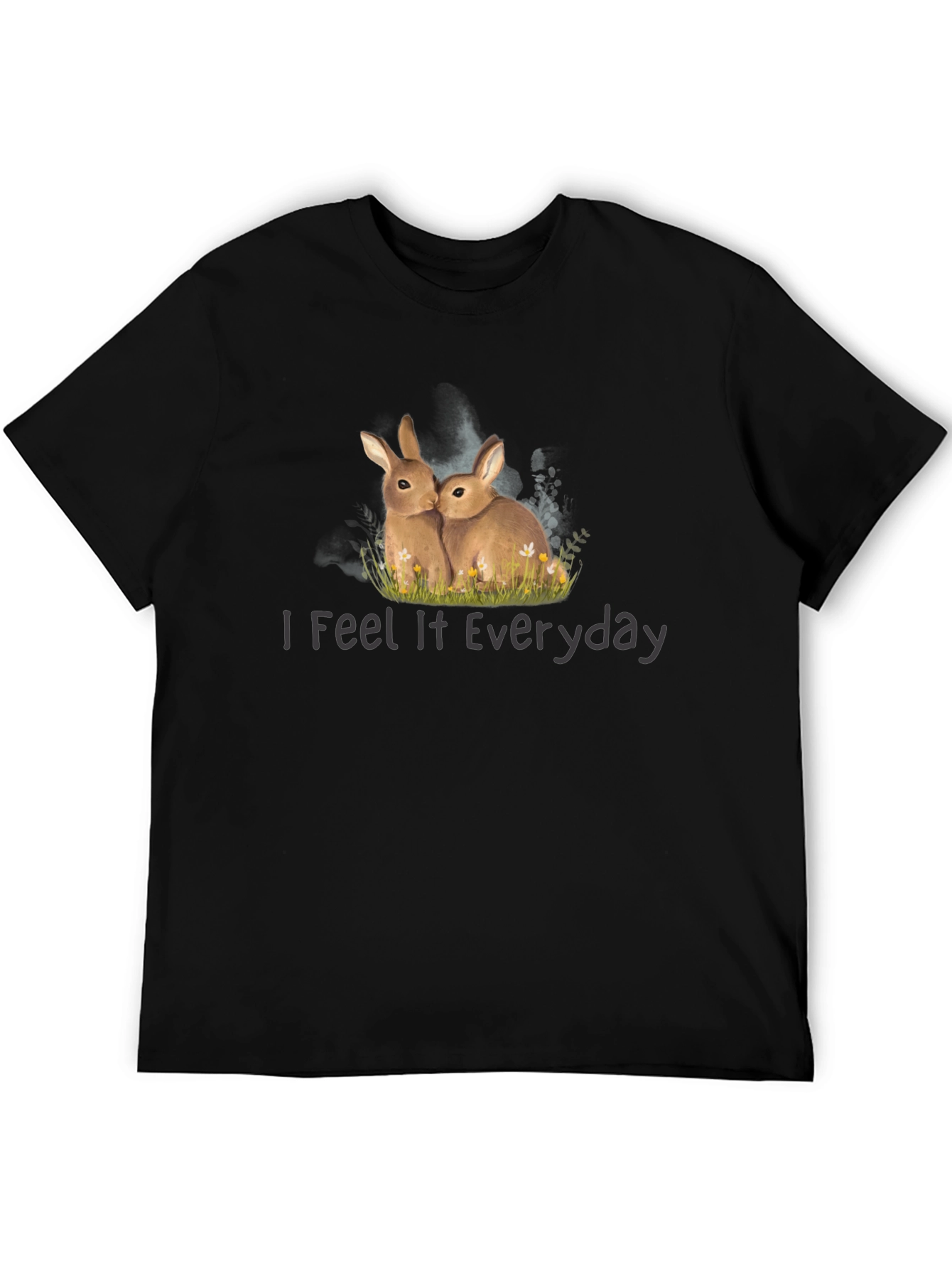 Black I Feel It Everyday Bunny T-Shirt view 5