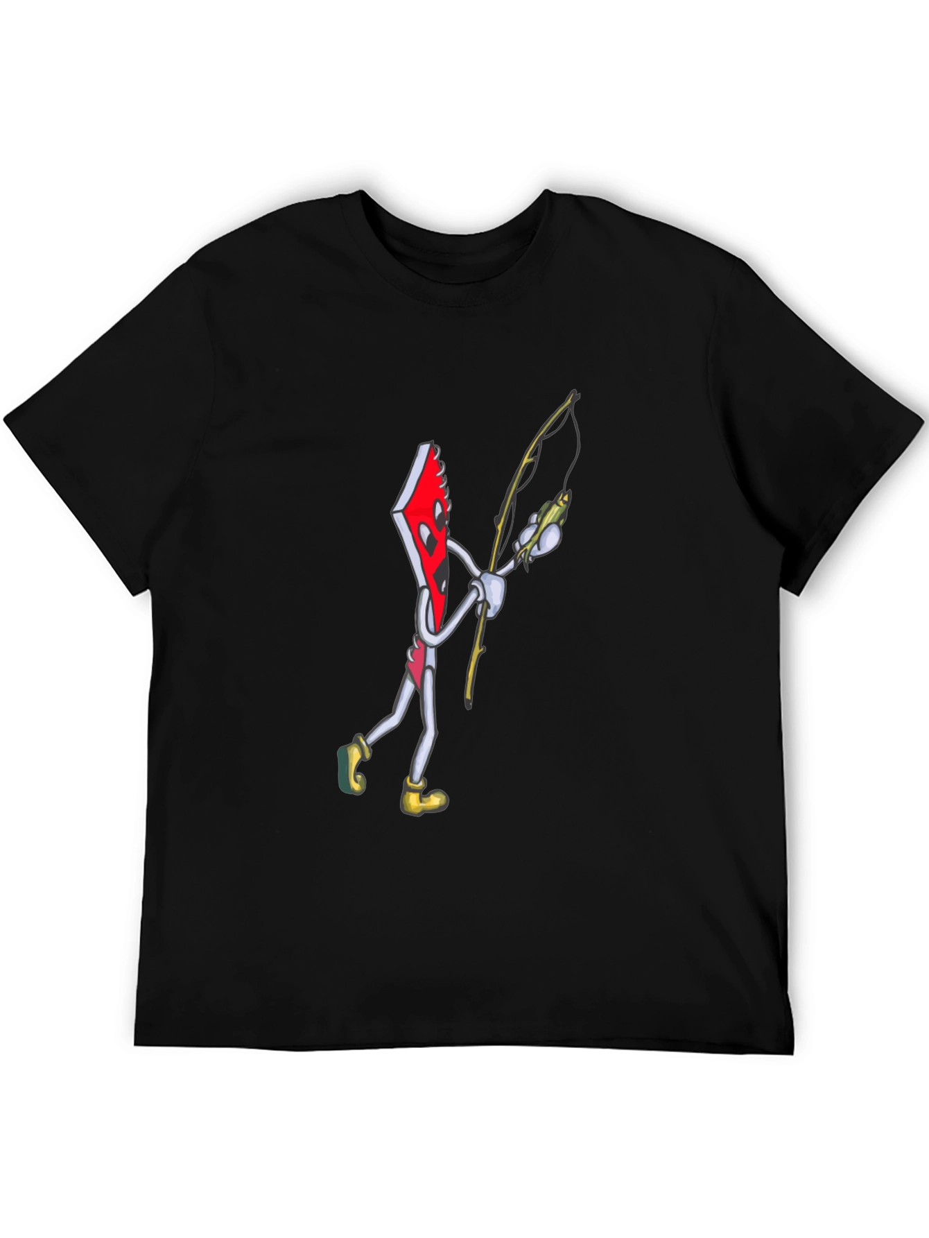 Black Notebook Fishing Cartoon Graphic T-Shirt view 5