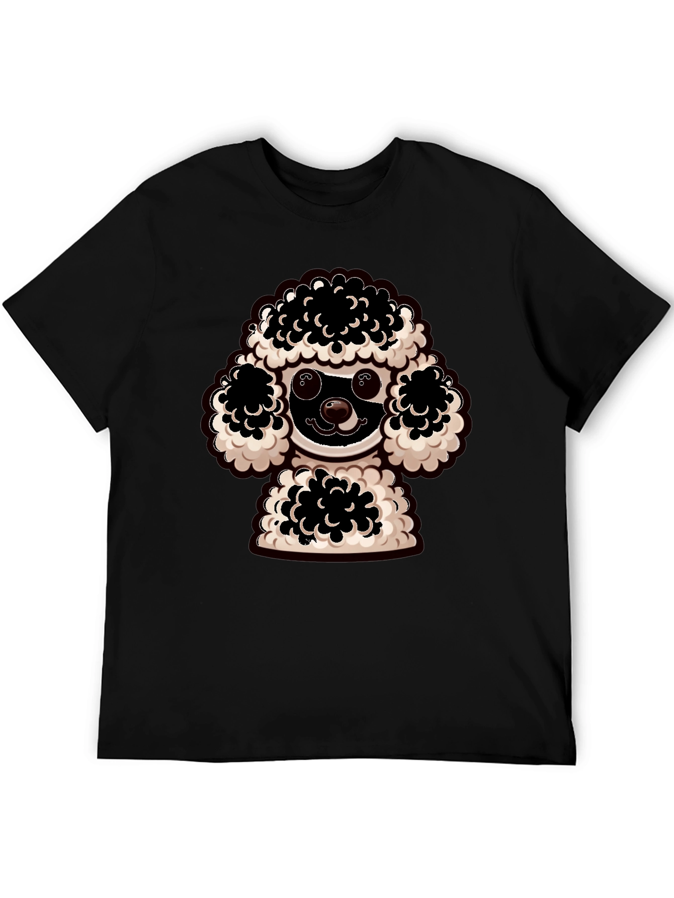 Black Poodle Graphic Tee - Black Cotton Comfort view 5