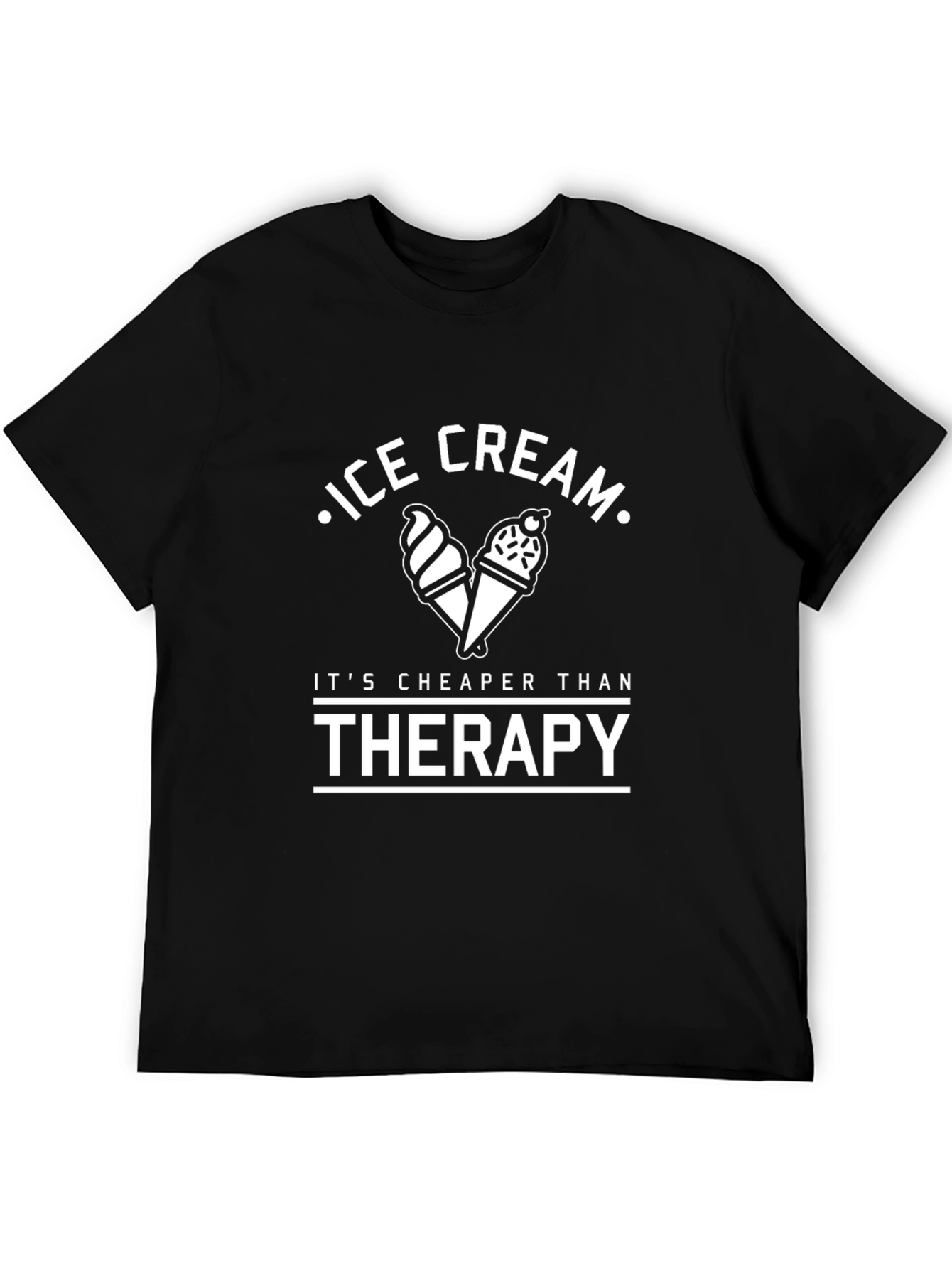 Black Ice Cream Cheaper Than Therapy T-Shirt - Funny Tee view 5