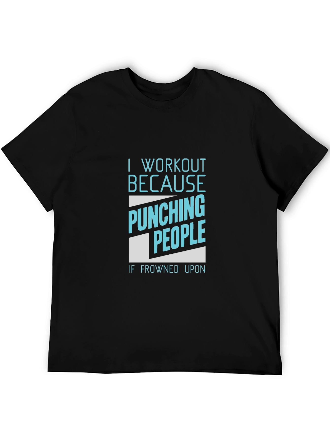 Black Workout Motivation Black T-Shirt - Punching People view 5