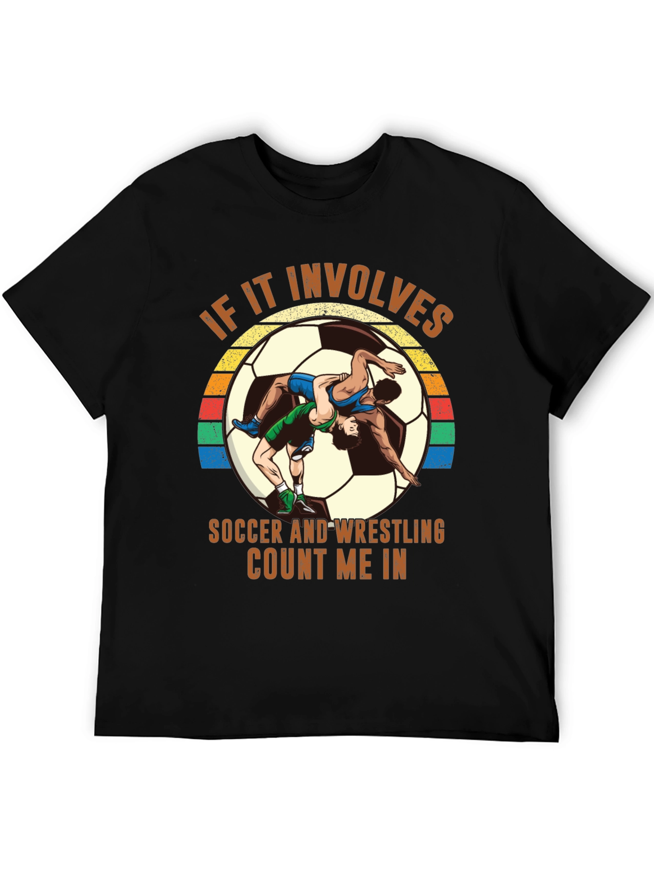 Black Soccer Wrestling T-Shirt - Count Me In! view 5