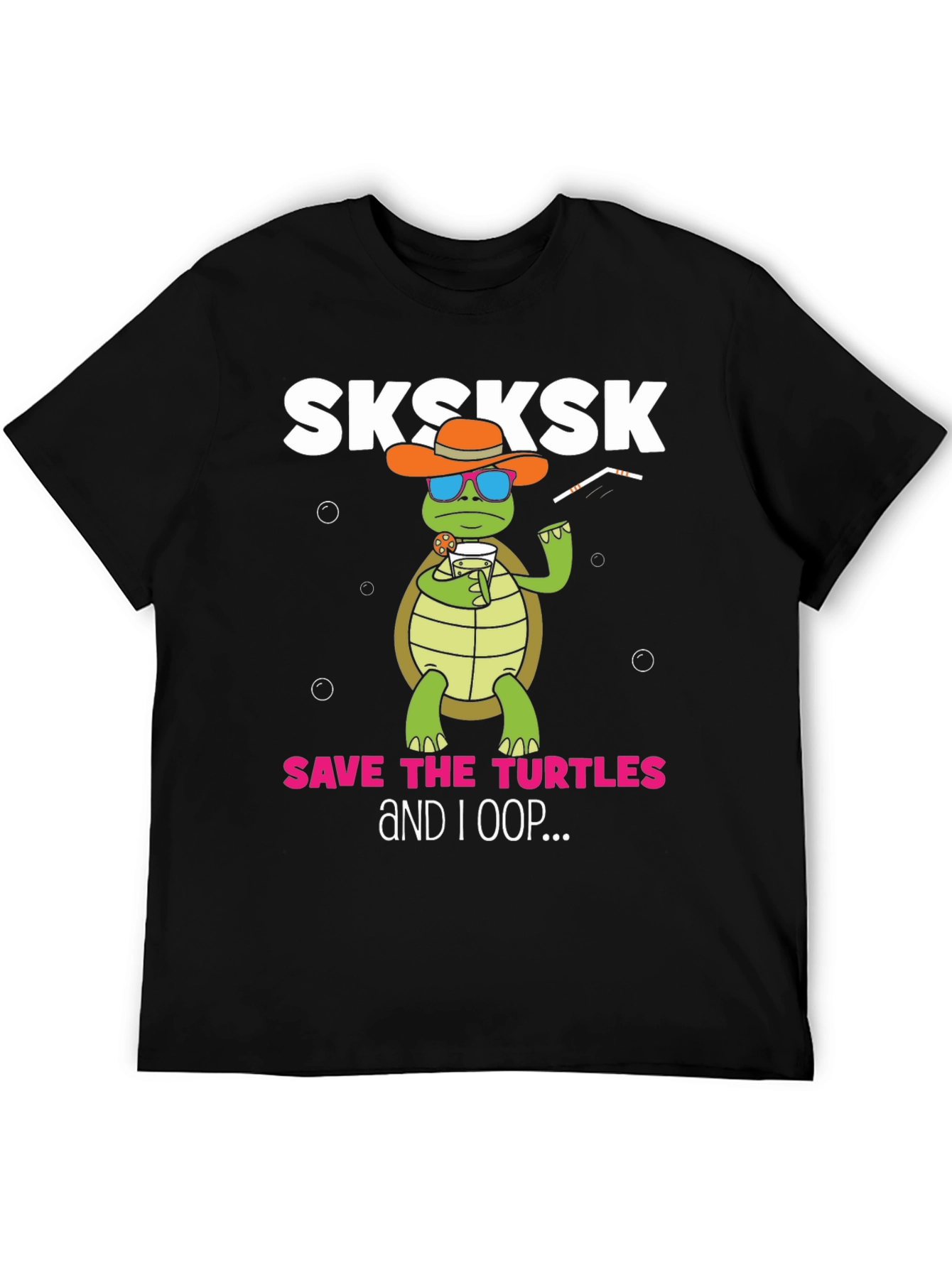Black Sksksk Save the Turtles Graphic Tee view 5