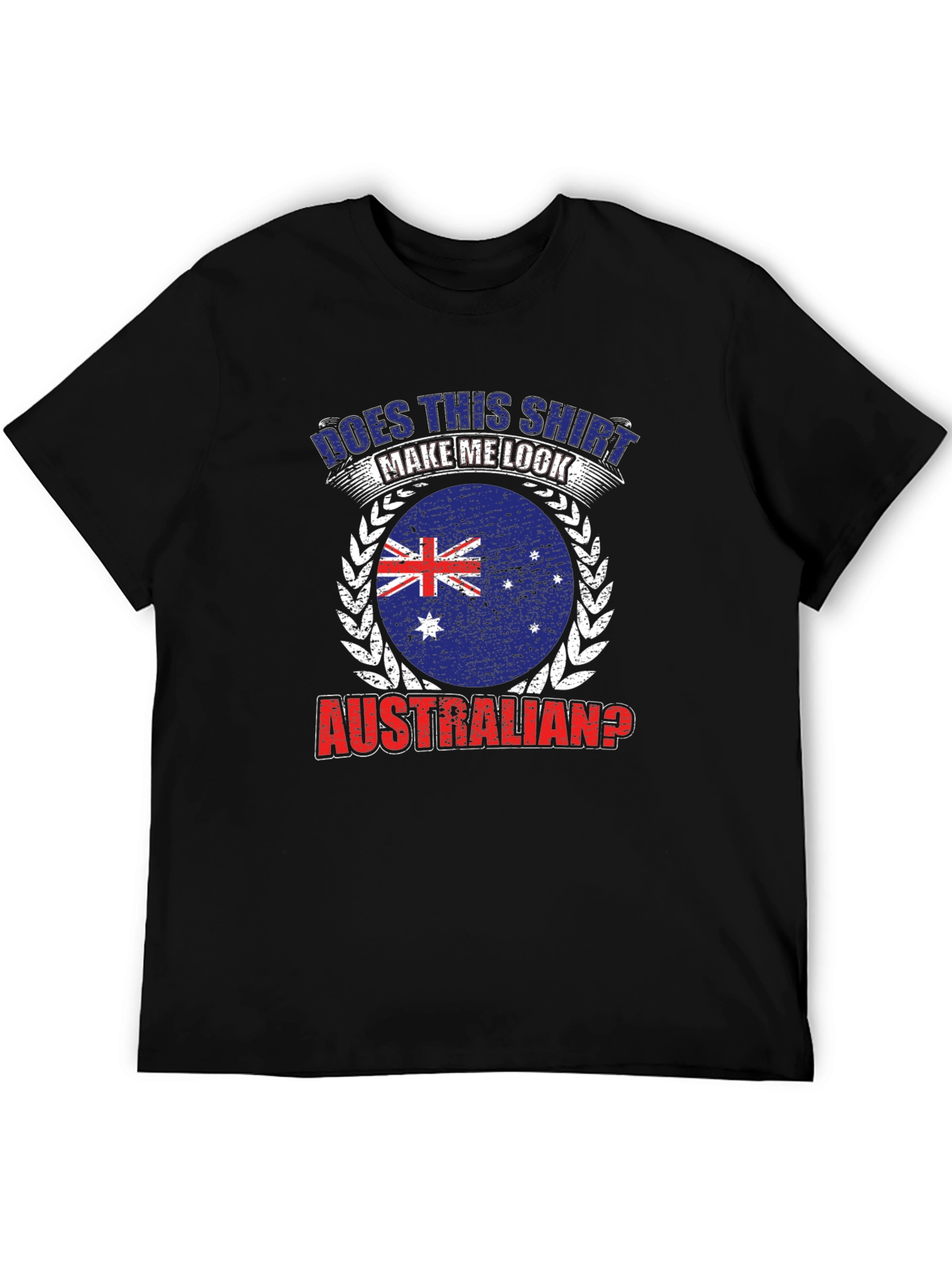 Black Australian Flag Graphic T-Shirt - Funny Novelty Tee view 5