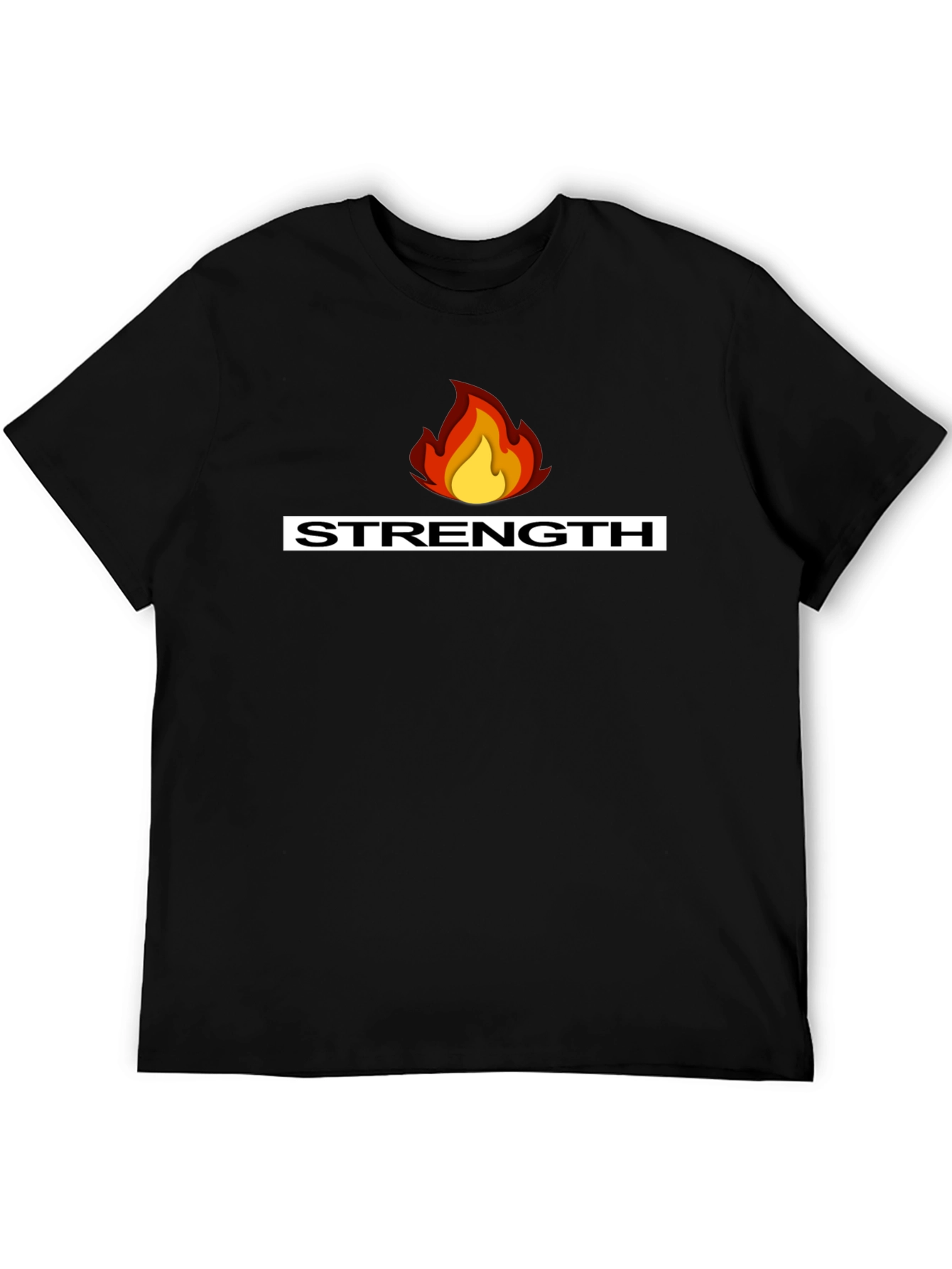 Black Strength Fire Graphic T-Shirt - Bold Design view 5
