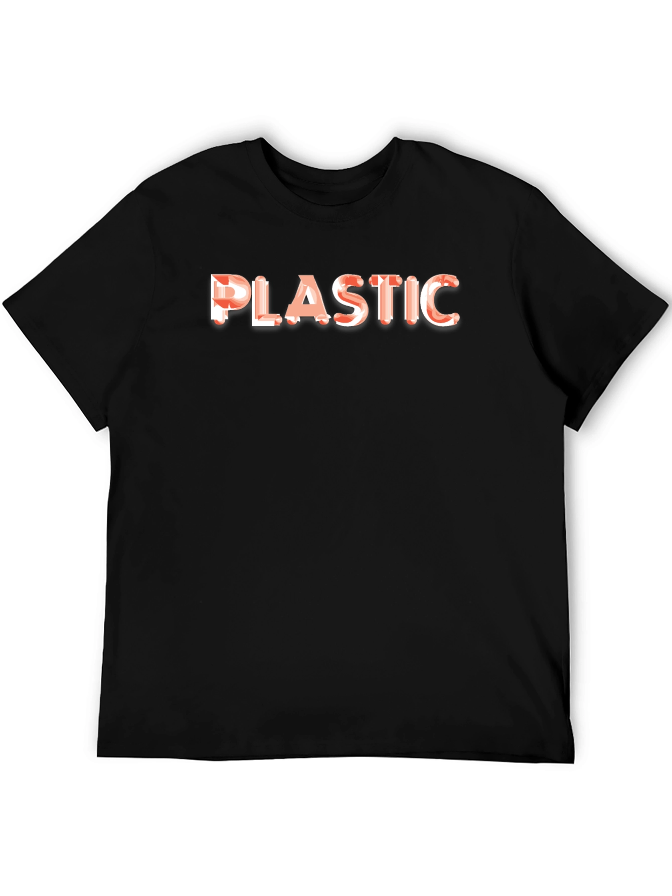 Black Plastic Graphic Tee - Bold Statement Shirt view 5