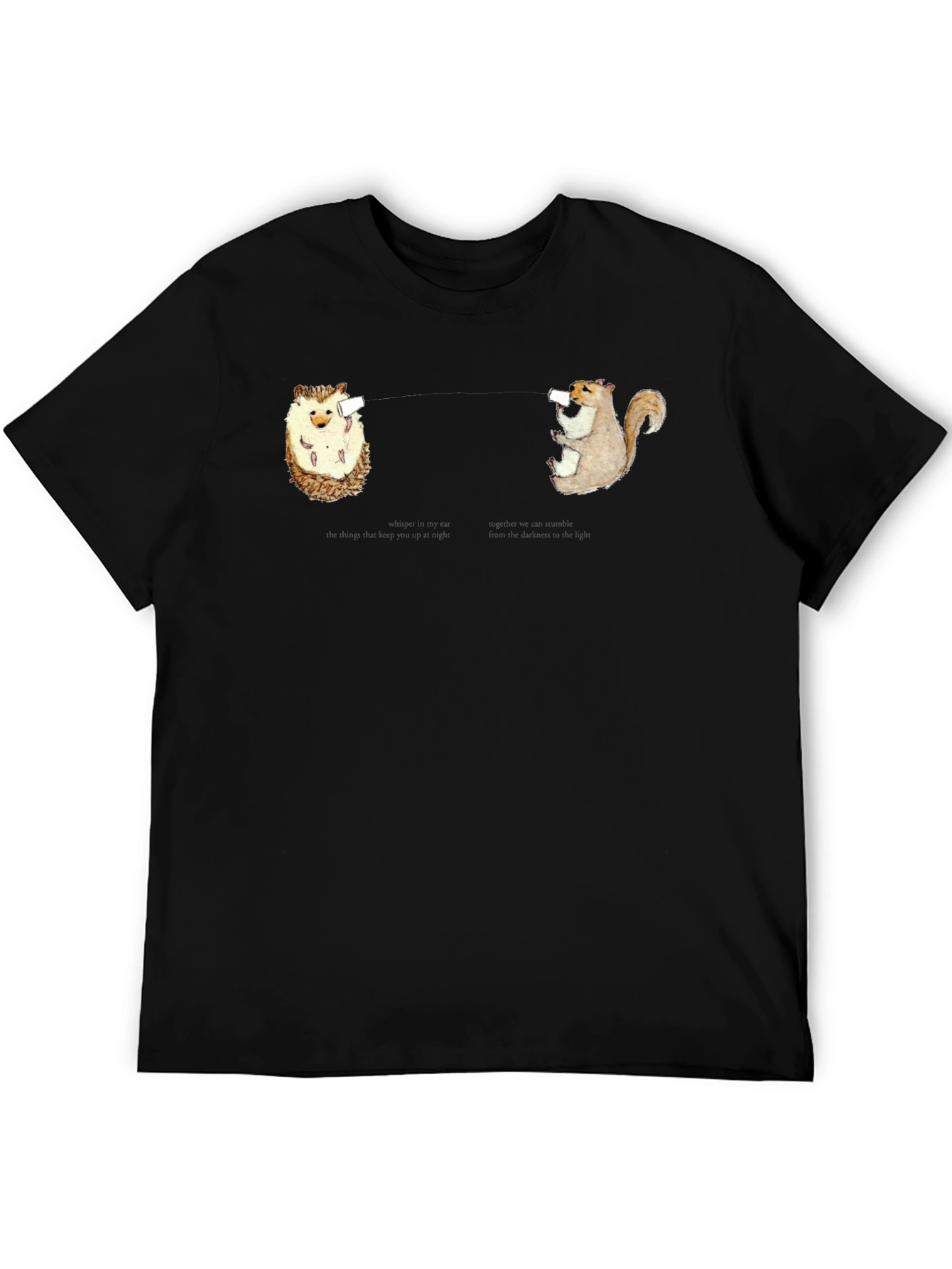 Black Drinking Animals Graphic T-Shirt view 5