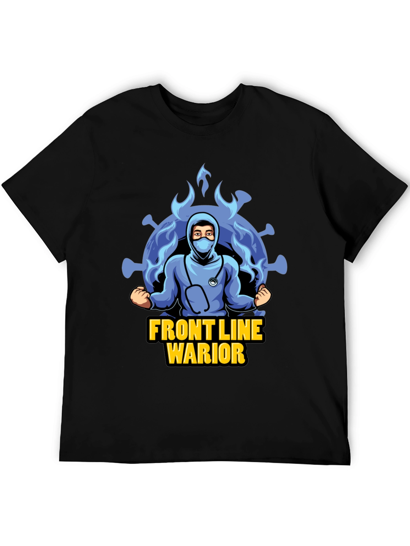 Black Front Line Warrior T-Shirt - Unisex Design view 5