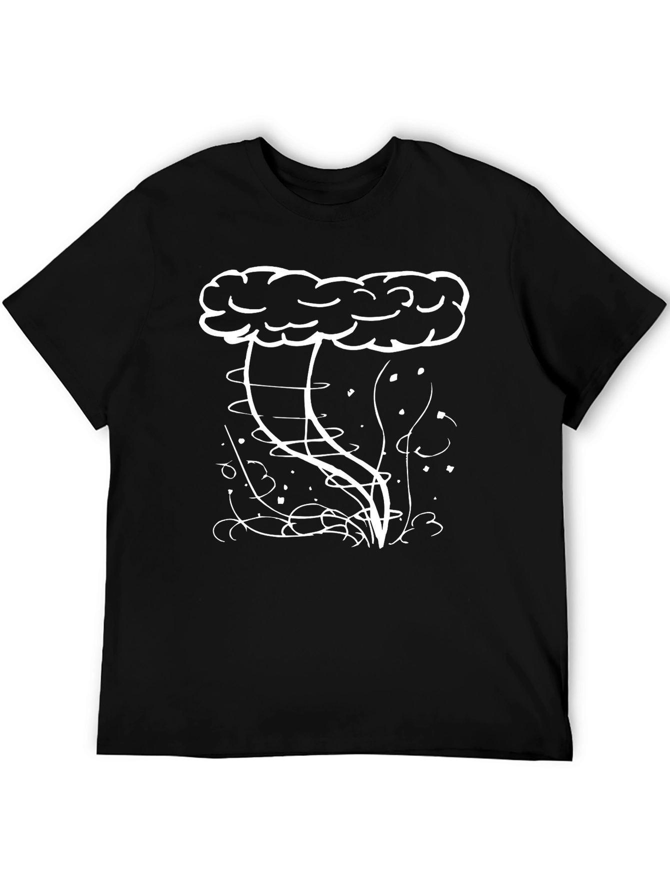 Black Storm Cloud Graphic Tee - Men's Black T-Shirt view 5