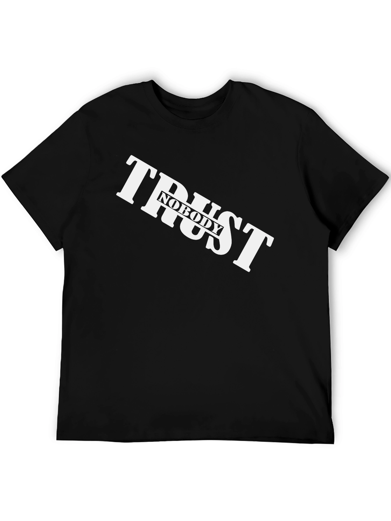 Black Trust Nobody Graphic Black T-Shirt view 5