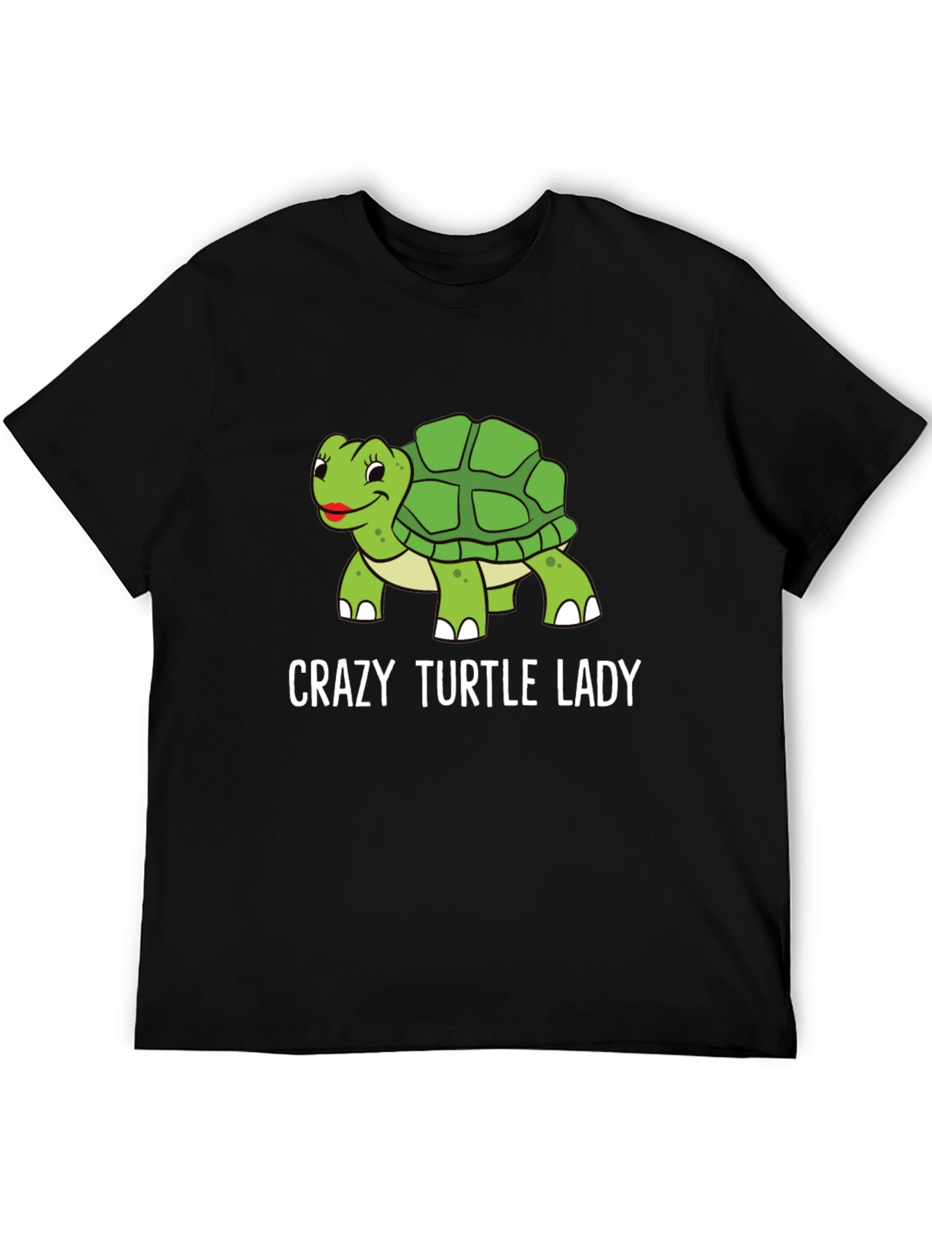 Black Crazy Turtle Lady T-Shirt - Funny Turtle Lover Tee view 5