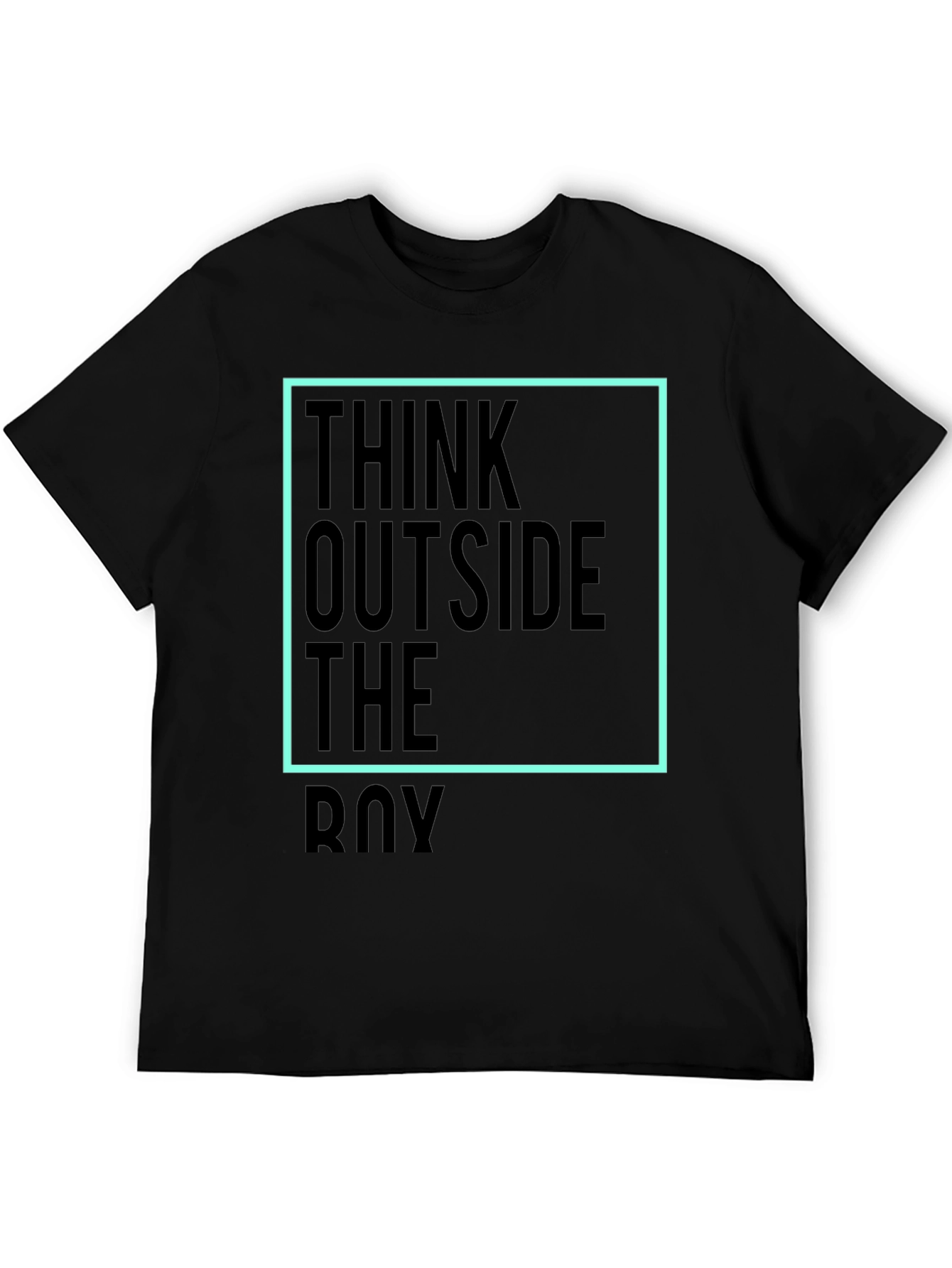 Black Think Outside The Box Tee - Unisex Black Cotton T-Shirt view 5