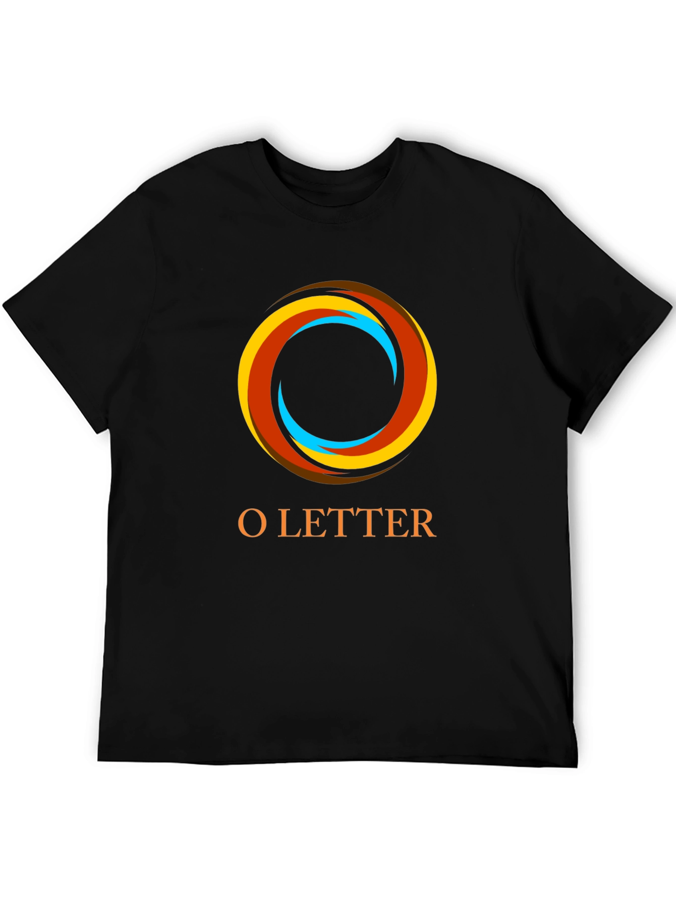 Black O Letter Graphic Black T-Shirt view 5